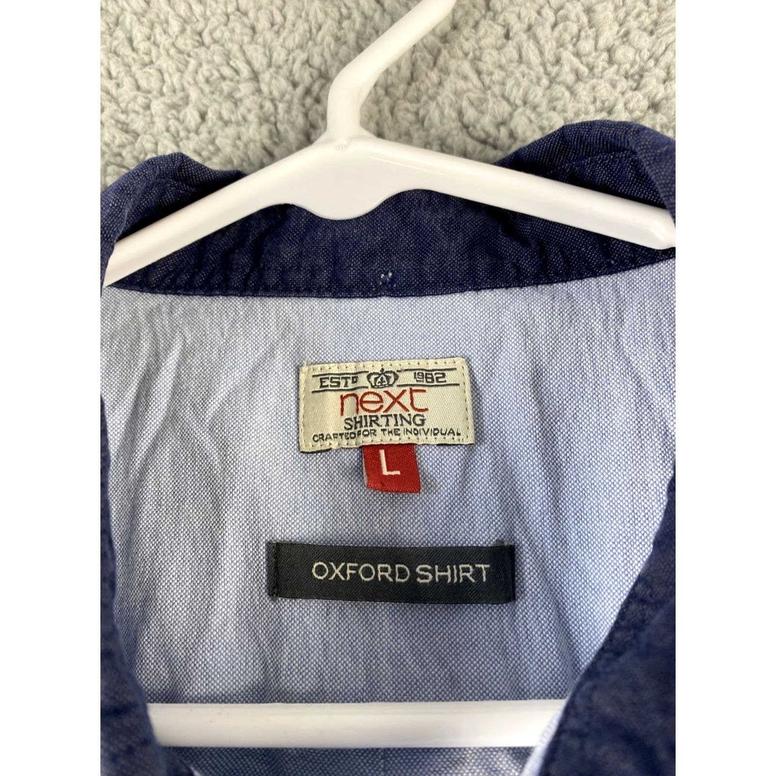 NEXT NEXT Shirt Men’s L Blue Solid Short Sleeve Button-Down Slimming Athletic Dress Shirt Size US L / EU 52-54 / 3 - 3 Thumbnail