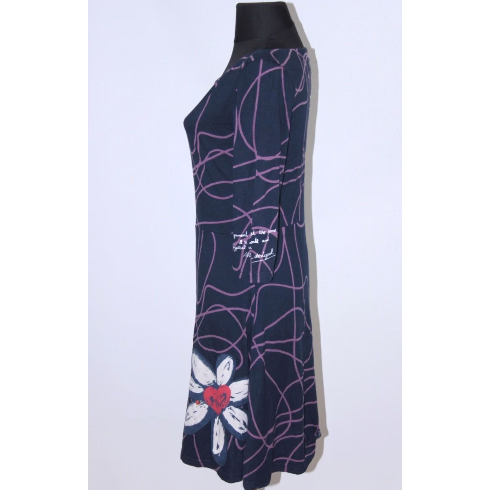 Desigual Desigual womens navy dress purple lines Size M Size M / US 6-8 / IT 42-44 - 4 Thumbnail