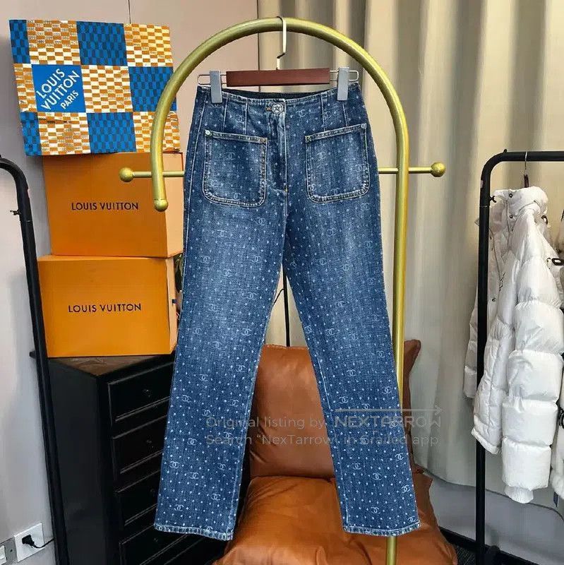 Chanel Chanel Blue Denim Pants for Women . Size 23" - 2 Thumbnail