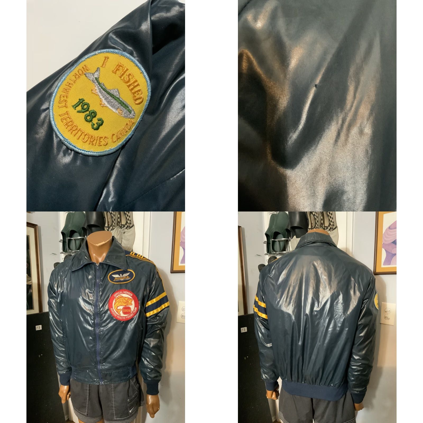 Vintage VINTAGE Fenwick Borden Fishing Team Member Crown Zip Blue Patch Jacket Sz. L Shirt Mens Size US L / EU 52-54 / 3 - 8 Thumbnail