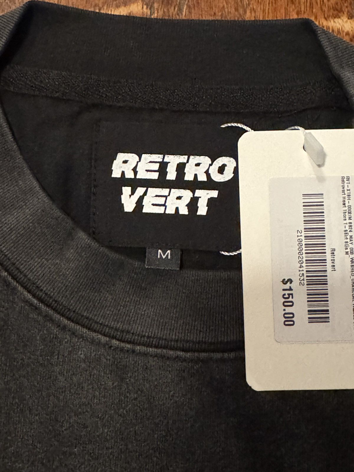 RETROVERT Black Wash Barbed Wire Heart Never Been Normal Tshirt M Size US M / EU 48-50 / 2 - 3 Thumbnail