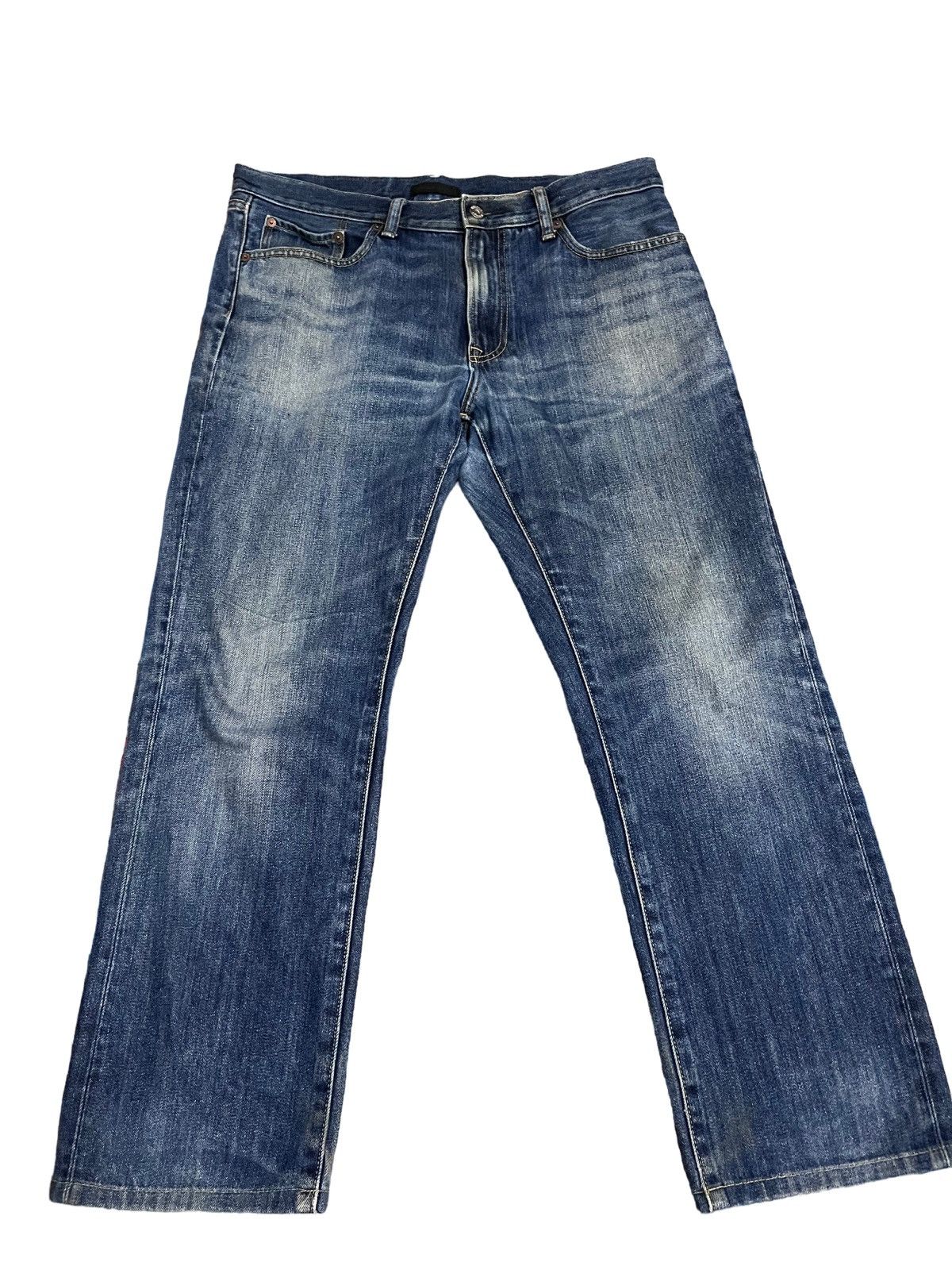 Japanese Brand × Uniqlo Baggy Japanese Brand Uniqlo Blue Style Denim Size US 35 - 1 Thumbnail