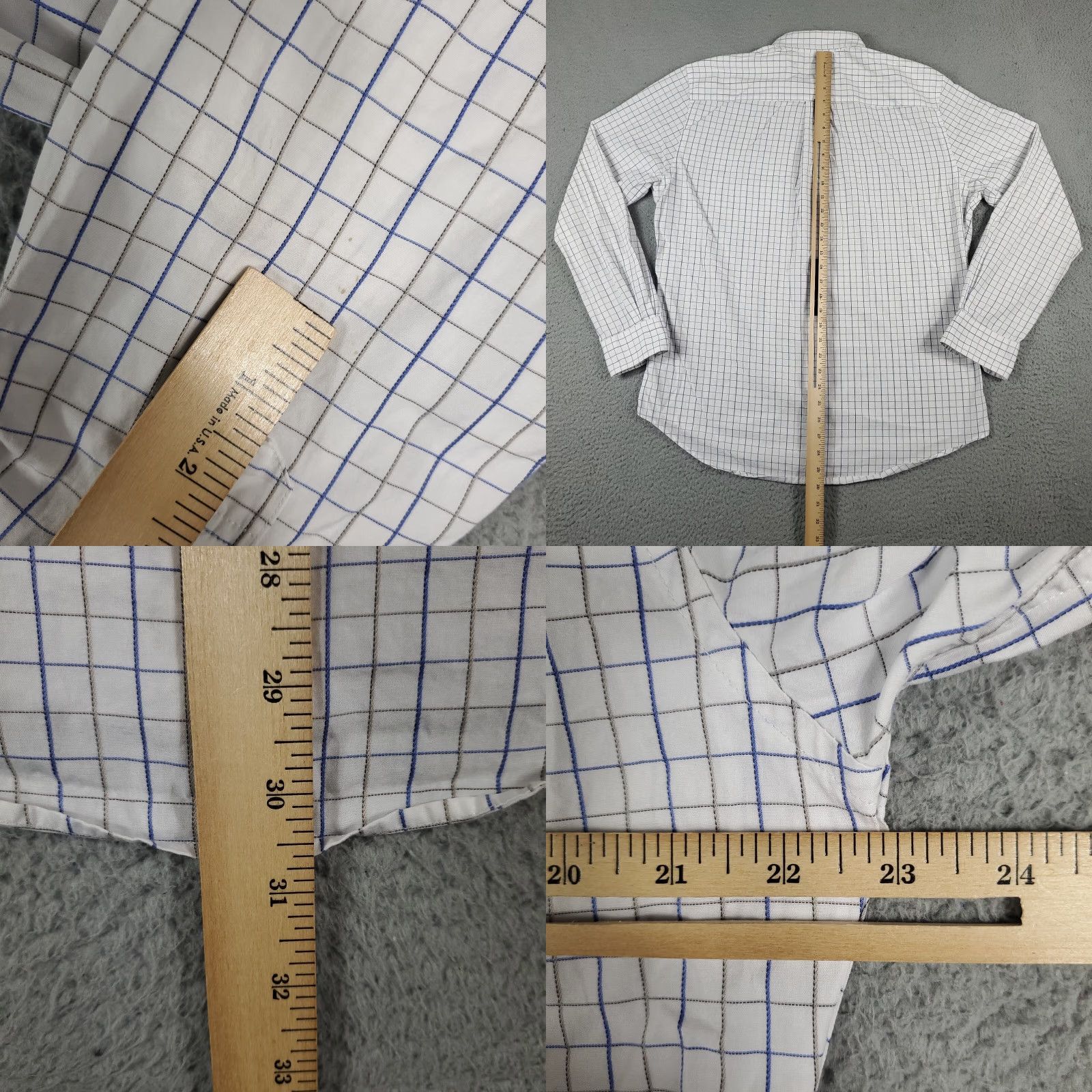 Tommy Hilfiger Tommy Hilfiger Check Button-Up Shirt Men's Large White Custom Fit Regular Sleeve Size US L / EU 52-54 / 3 - 8 Thumbnail