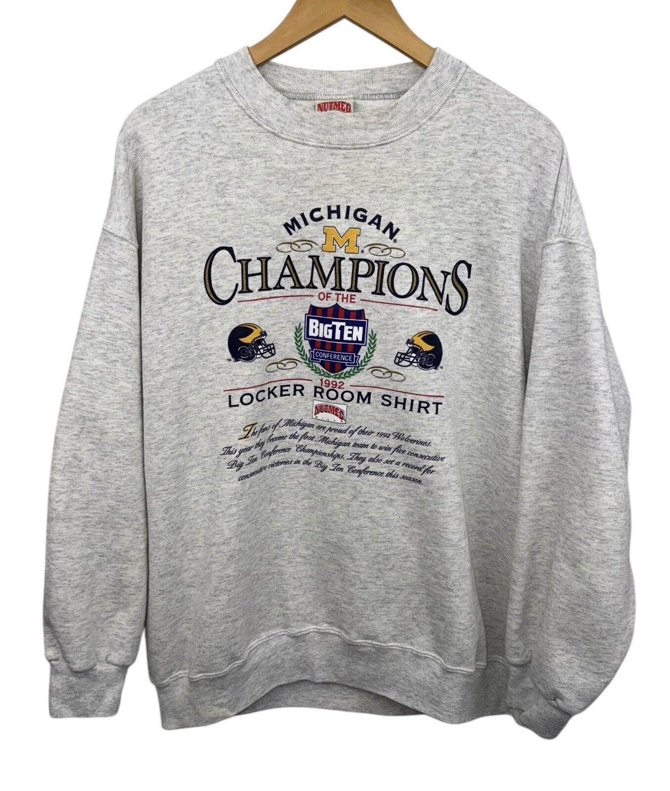 Nutmeg VTG Nutmeg Michigan Wolverines 1992 Big Ten Crewneck XL Size ONE SIZE - 1 Thumbnail