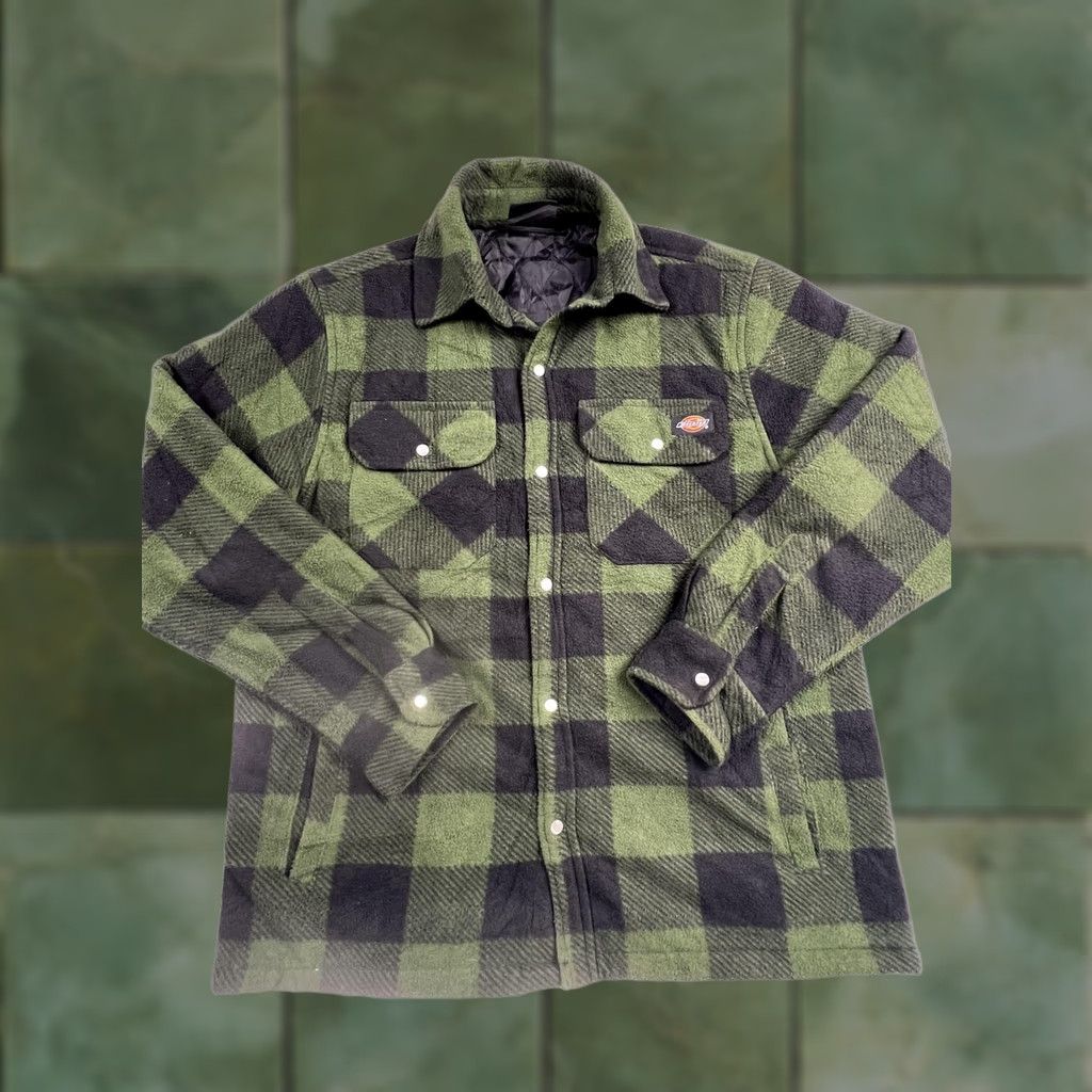 Dickies Dickies Jacket Mens Small Green Plaid Fleece Quilted Snap Shirt Lined Workwear Size US S / EU 44-46 / 1 - 1 Thumbnail