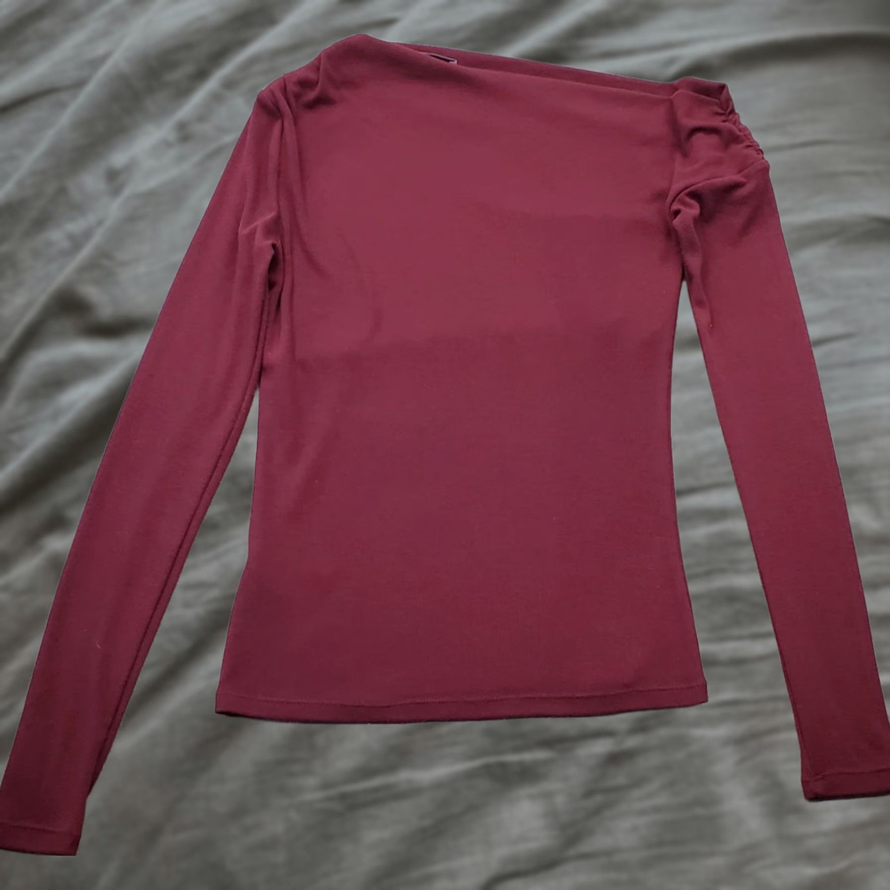 Vintage MNG Shirt Womens S Red Fitted Stretch Long Sleeve Boat Neck Casual Basic Womens Size S Size S / US 4 / IT 40 - 1 Thumbnail