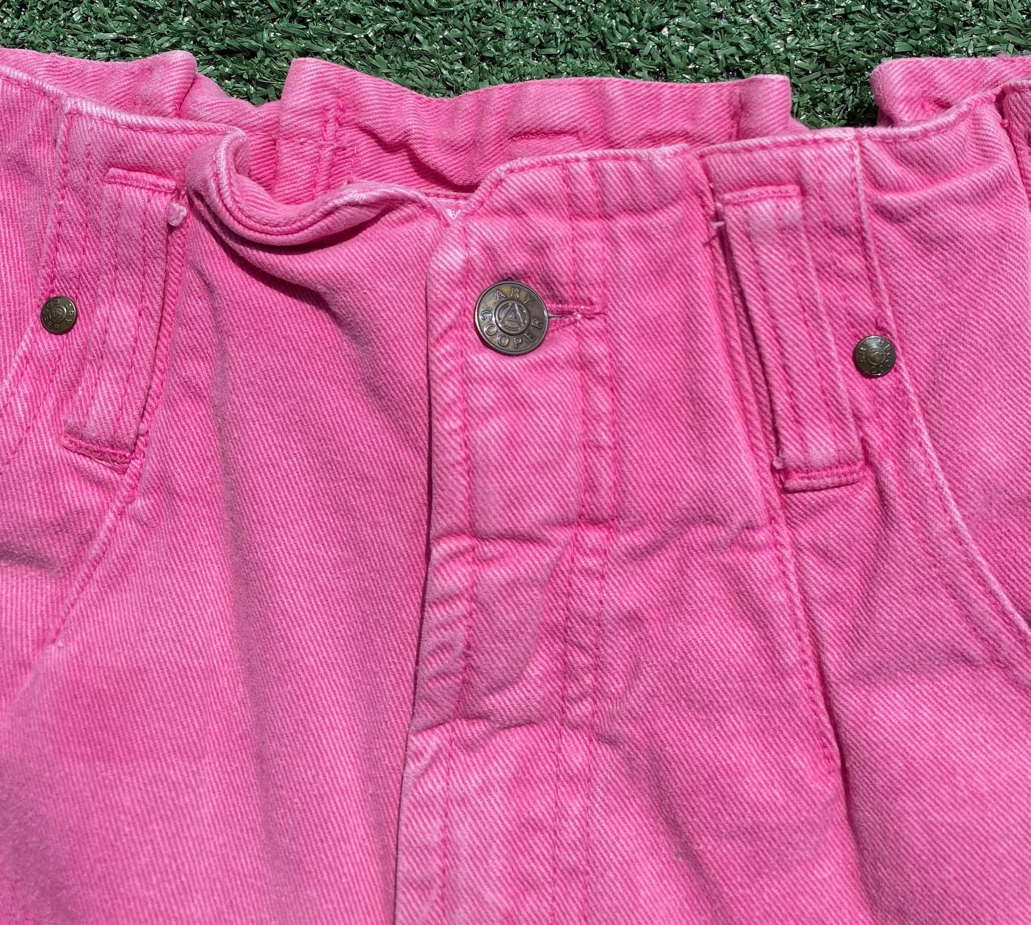 Vintage 80’s Hot Pink Paper Bag Waist Denim Shorts 24” Waist Size 24" / US 00 / IT 34 - 3 Thumbnail