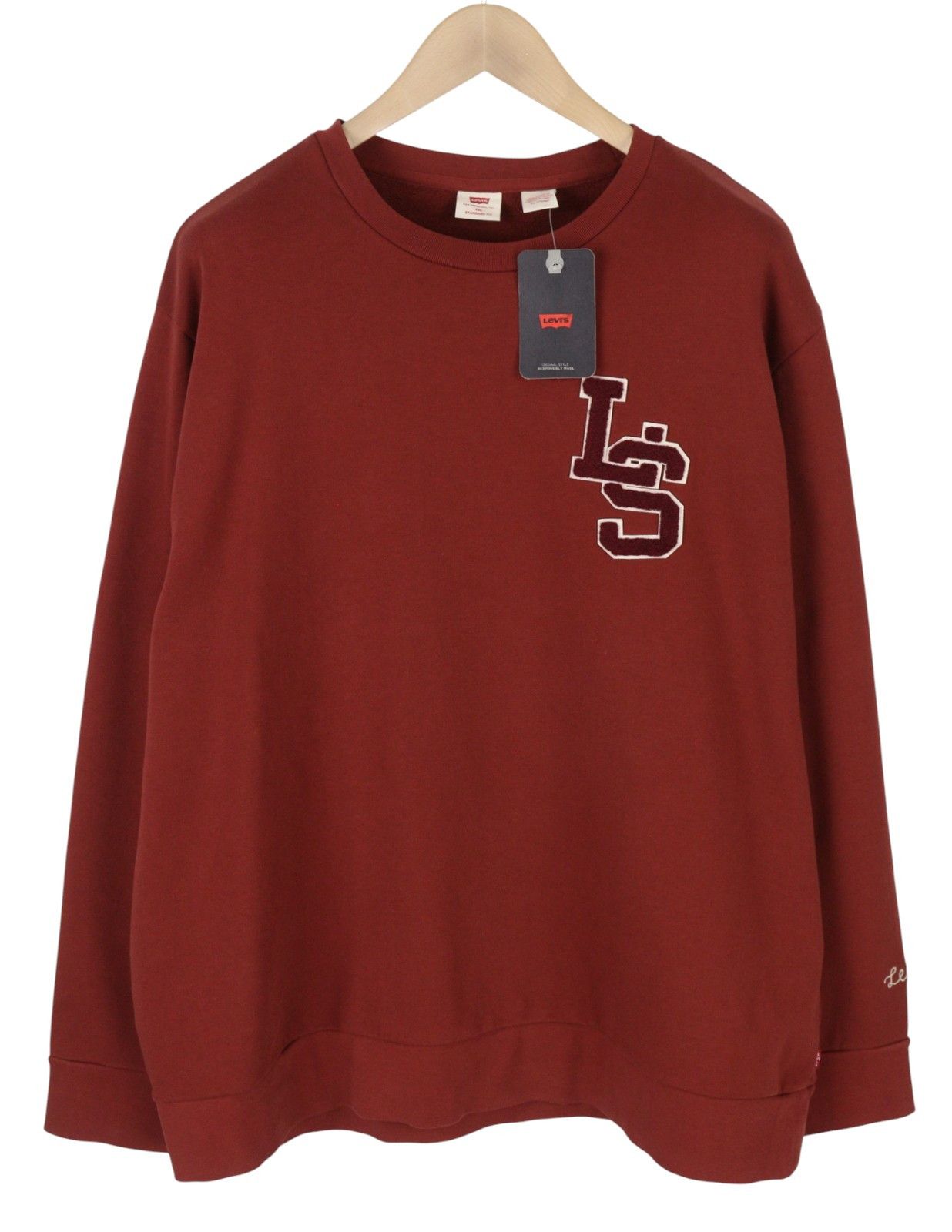 Levi's STANDARD FIT 2XL Red Crew Neck Logo Cotton Pullover 87110 Size US XXL / EU 58 / 5 - 1 Thumbnail