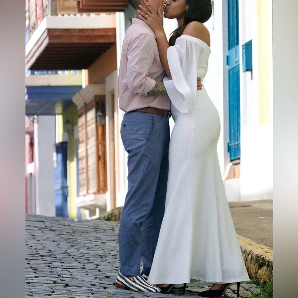 Unknown London Joaquin Blanco White Wedding Engagement Party Dress Gown - M Size M / US 6-8 / IT 42-44 - 2 Thumbnail