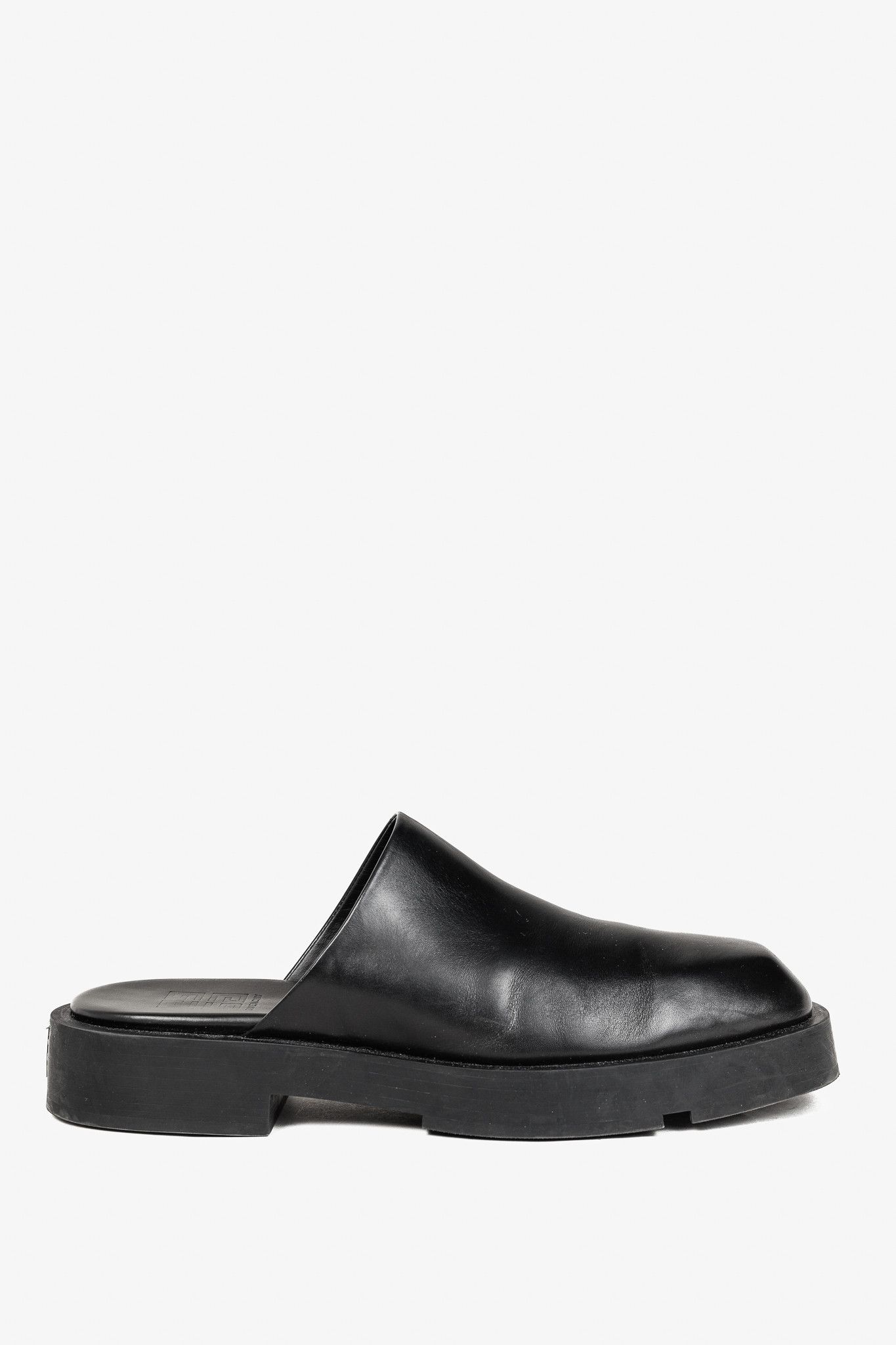Givenchy Givenchy Black Calf Leather Squared Show Backless Loafers Size US 11 / EU 44 - 1 Thumbnail