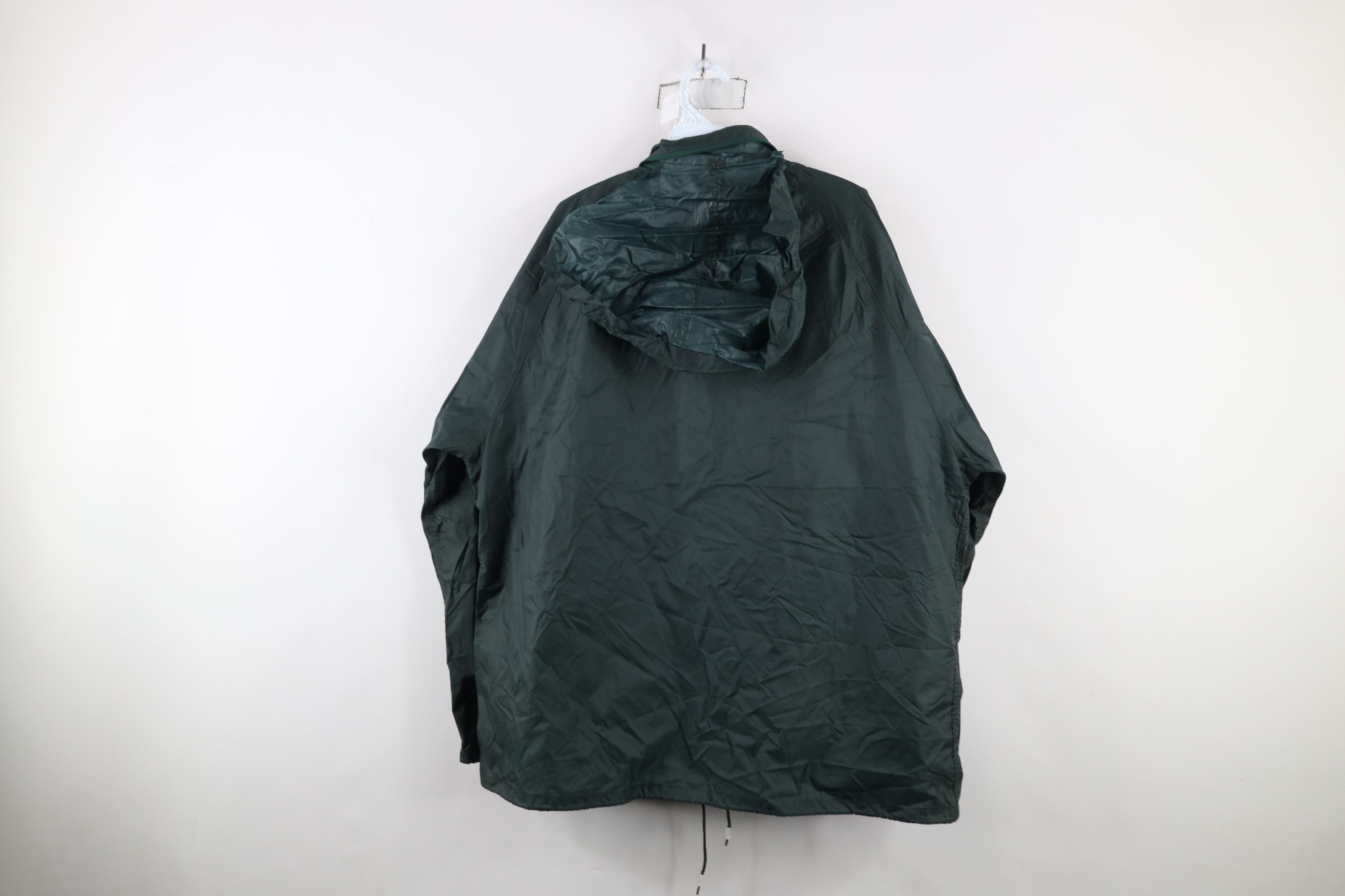 Vintage Vintage 90s Streetwear Hooded Rain Windbreaker Jacket Green Size US XL / EU 56 / 4 - 11 Thumbnail