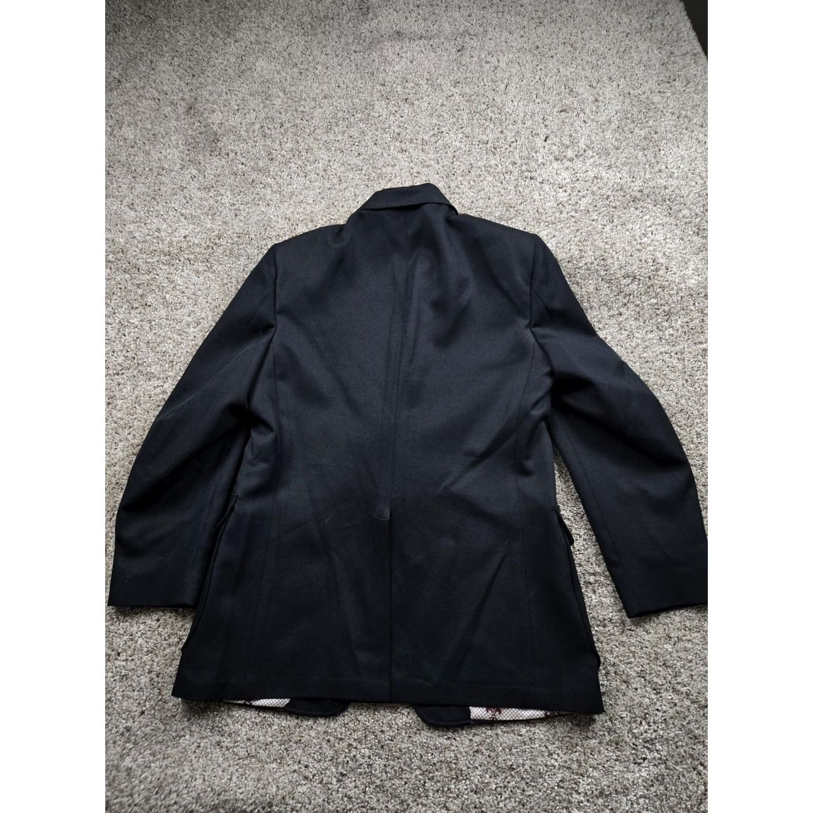 JCPenney VINTAGE JC Penney Blazer Mens 43R Black Jacket Sport Coat 70s One- or Two-Button Notch Lapel 2 Piece Regular Chest 44 in Men's Blazer Size 46R - 6 Thumbnail