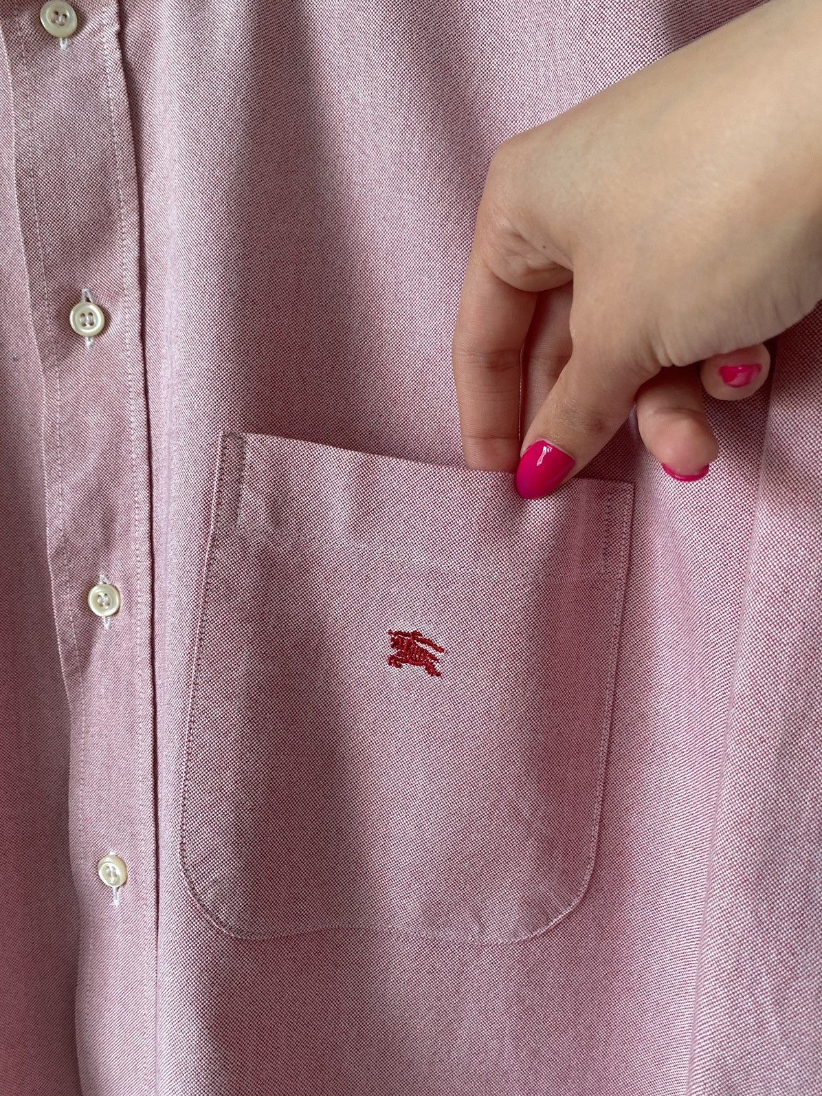 Burberry Burberry Pink Cotton Shirt, Size:41 Size US XL / EU 56 / 4 - 3 Thumbnail