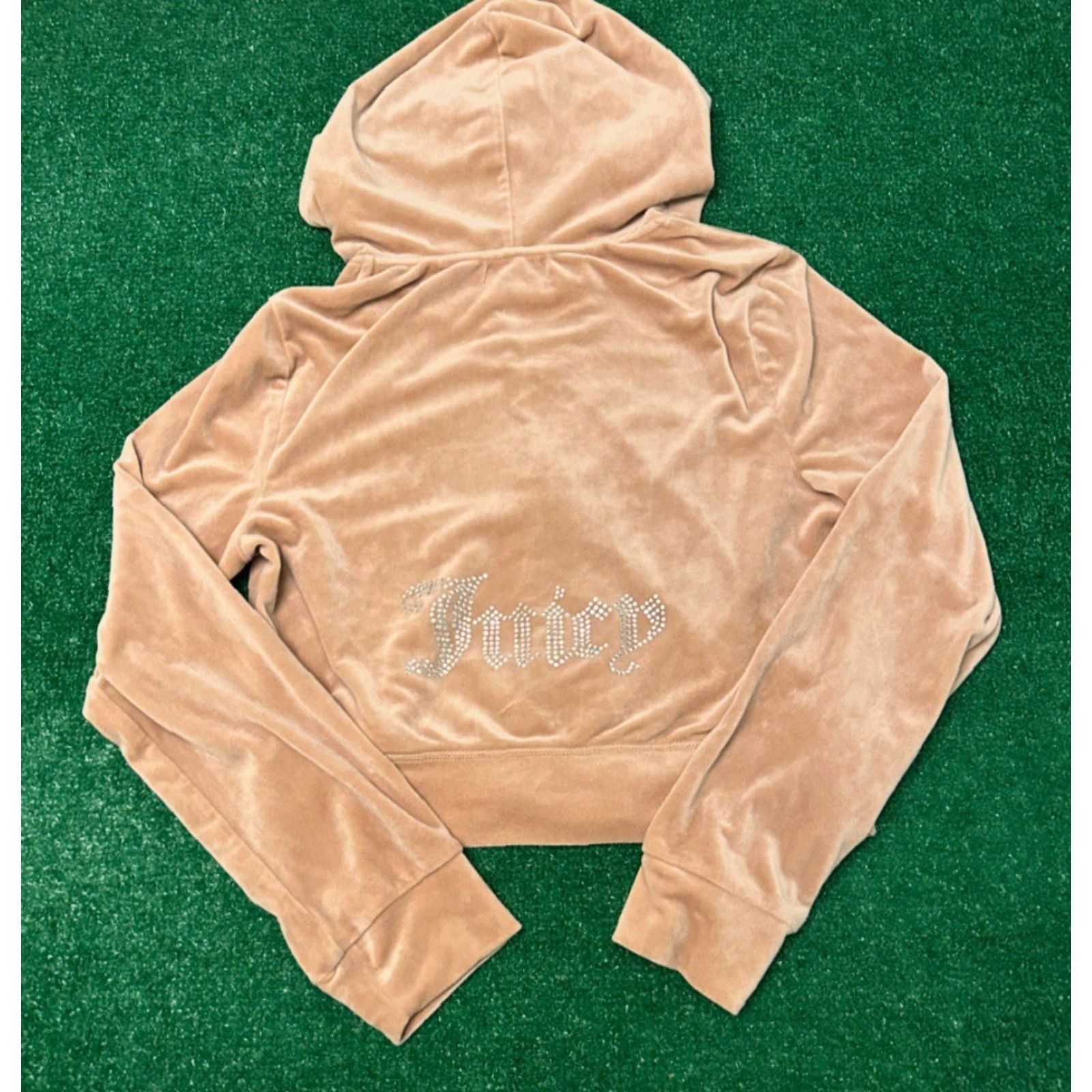 Juicy Couture VINTAGE Juicy Couture Full Zip Hoodie Jacket Womens L Beige Rhinestone 90s Y2K Size L / US 10 / IT 46 - 5 Thumbnail