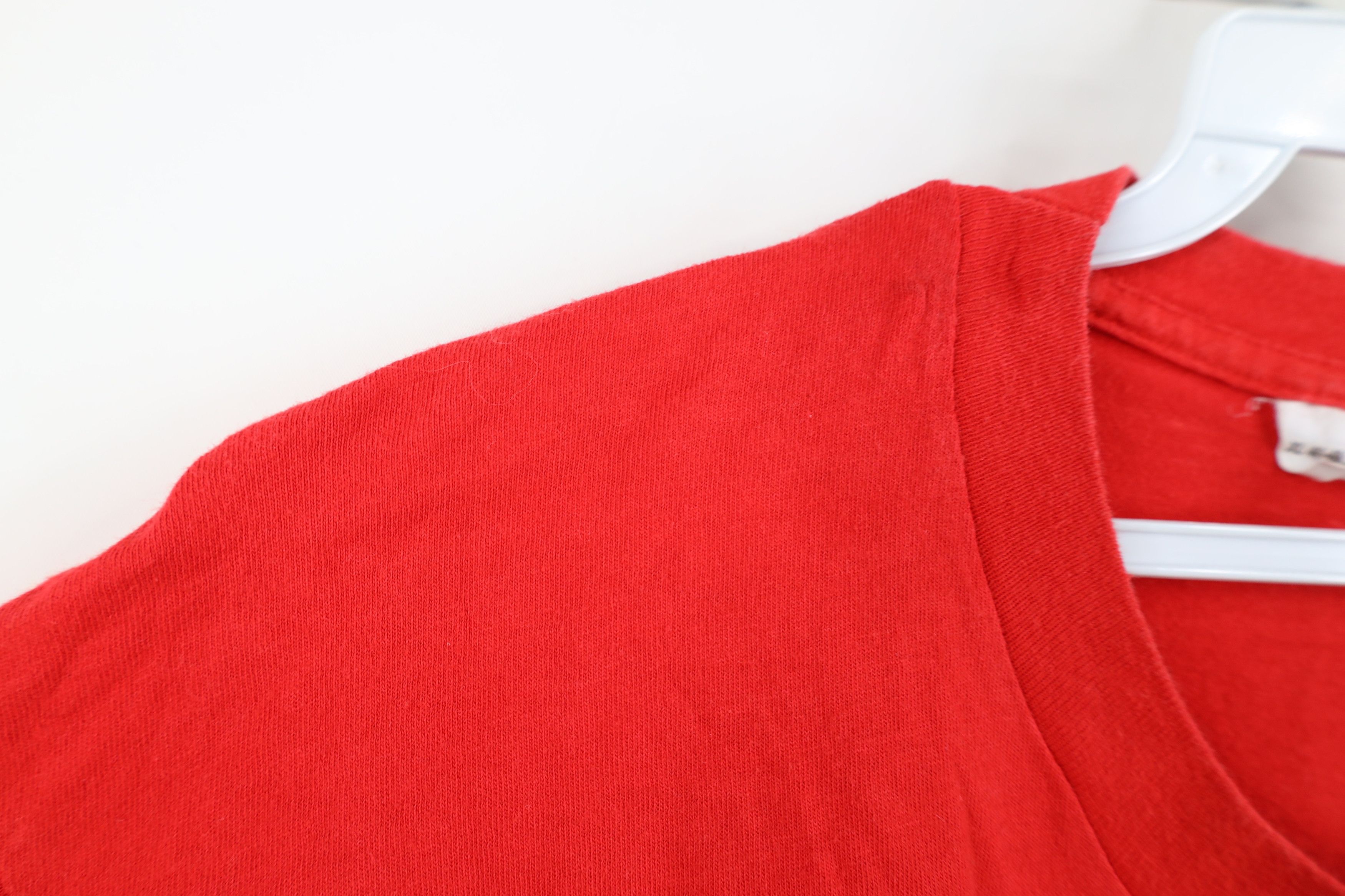 Vintage Vintage 90s Streetwear Blank Cotton T-Shirt Pocket Red USA Size US XL / EU 56 / 4 - 6 Thumbnail