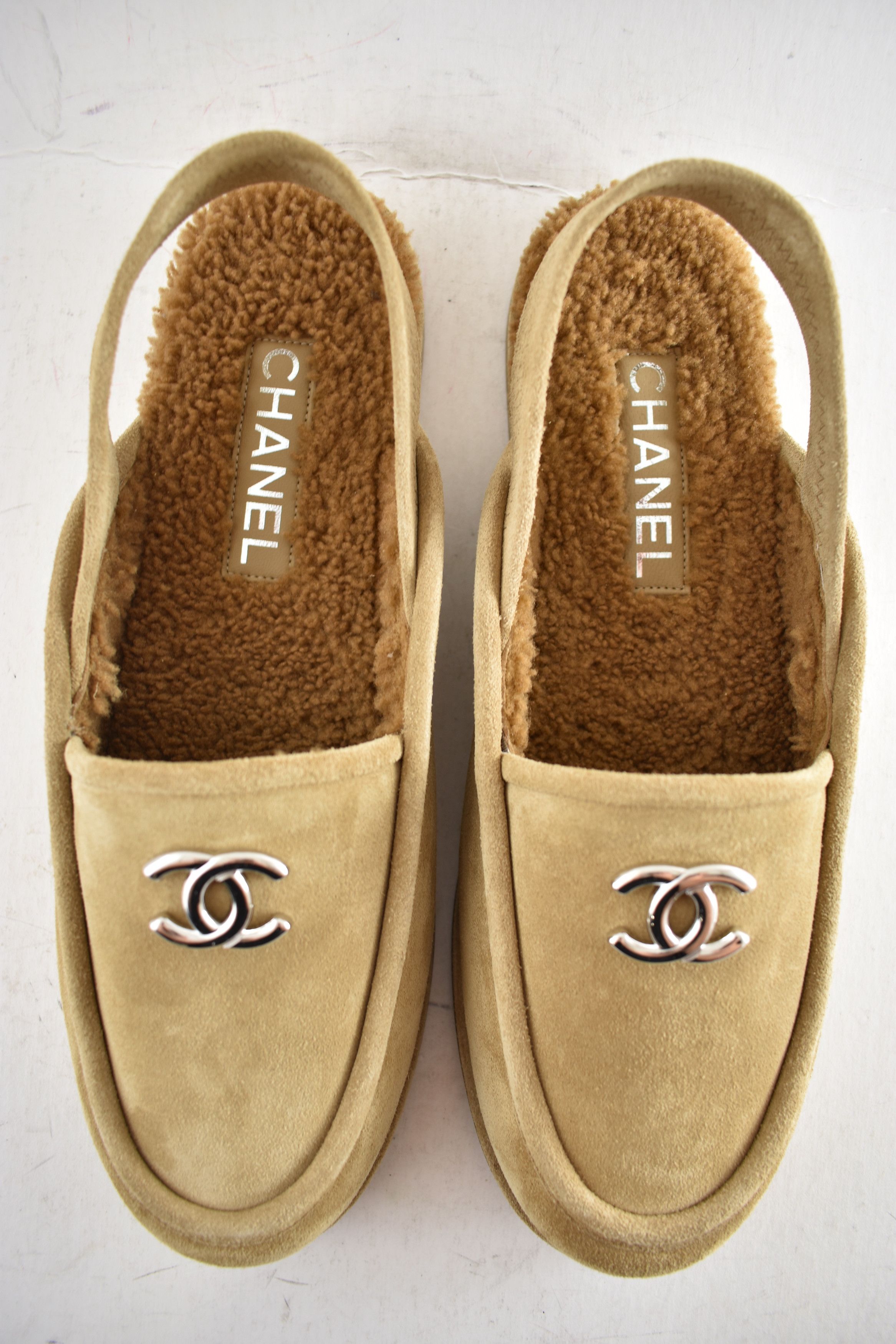 Chanel Chanel Suede CC Shearling Moccasin Slingback Loafer Flat 41 Size US 11 / IT 41 - 13 Thumbnail