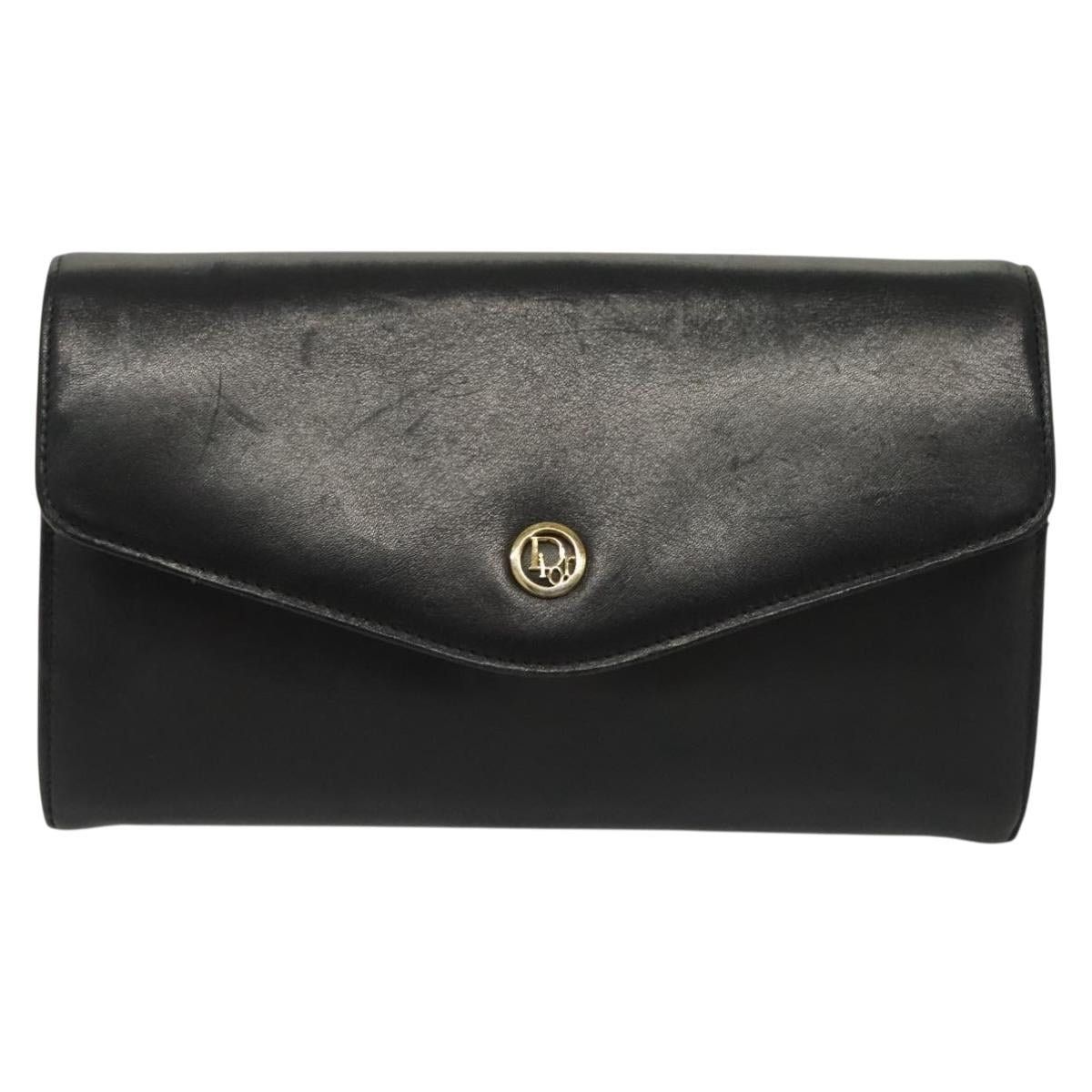 Dior DIOR Chain Shoulder Bag Leather Black Gold Size ONE SIZE - 2 Thumbnail