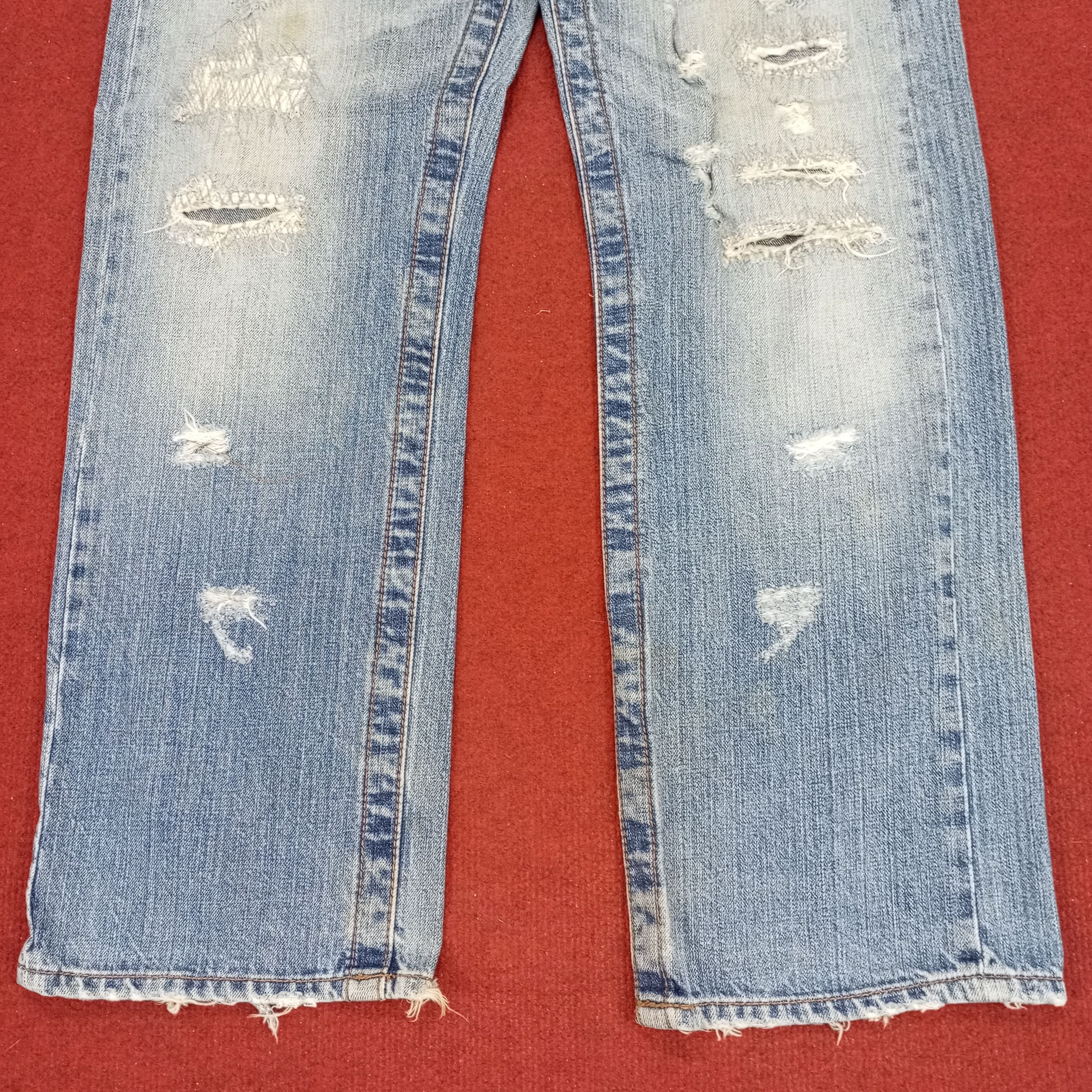 Vintage Distressed Jeans Rock Punk Style Streetwear Size US 34 / EU 50 - 3 Thumbnail