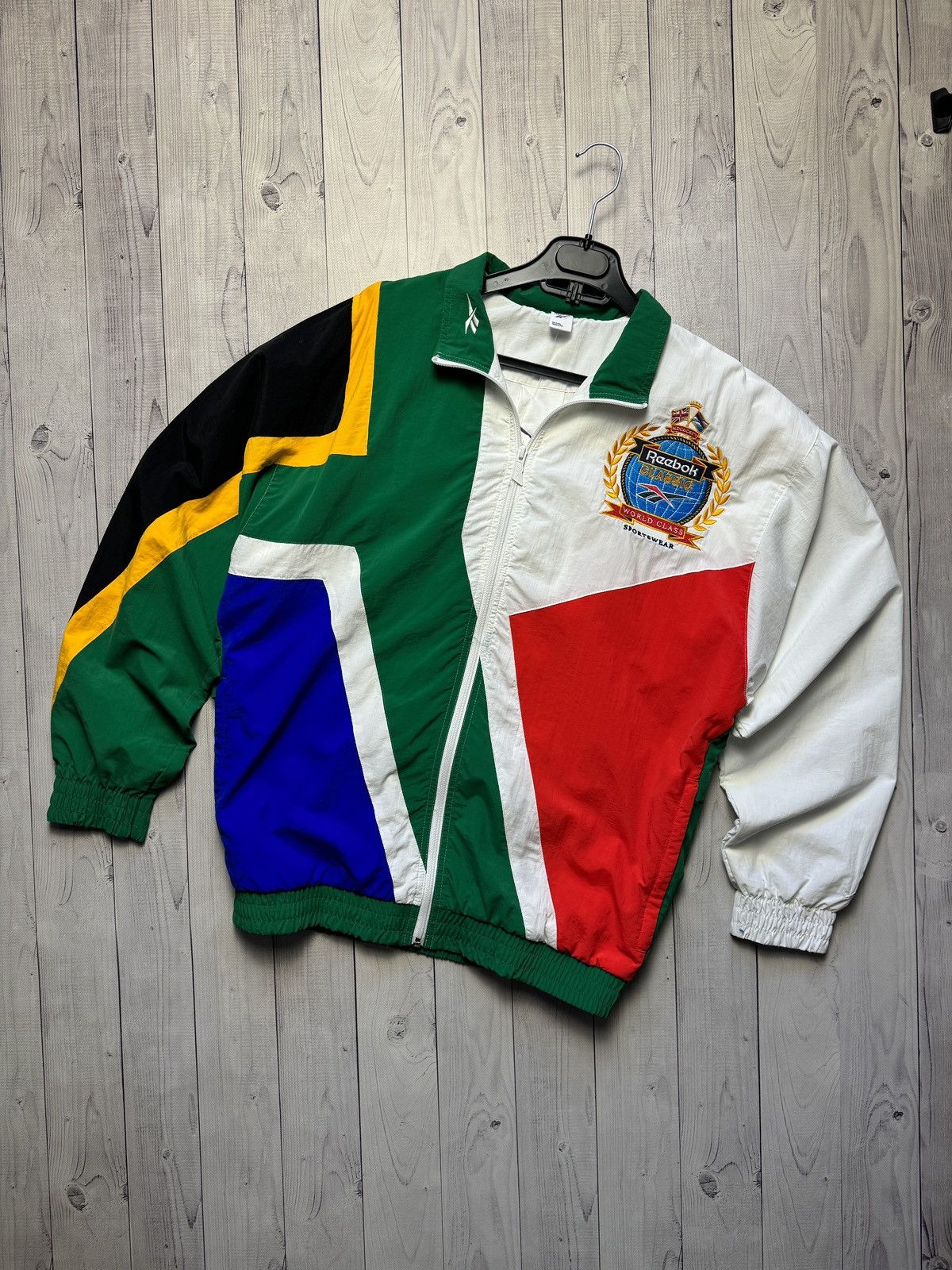 Vintage South Africa 🇿🇦 Reebok Jacket big logo windbreaker Size US XL / EU 56 / 4 - 1 Thumbnail