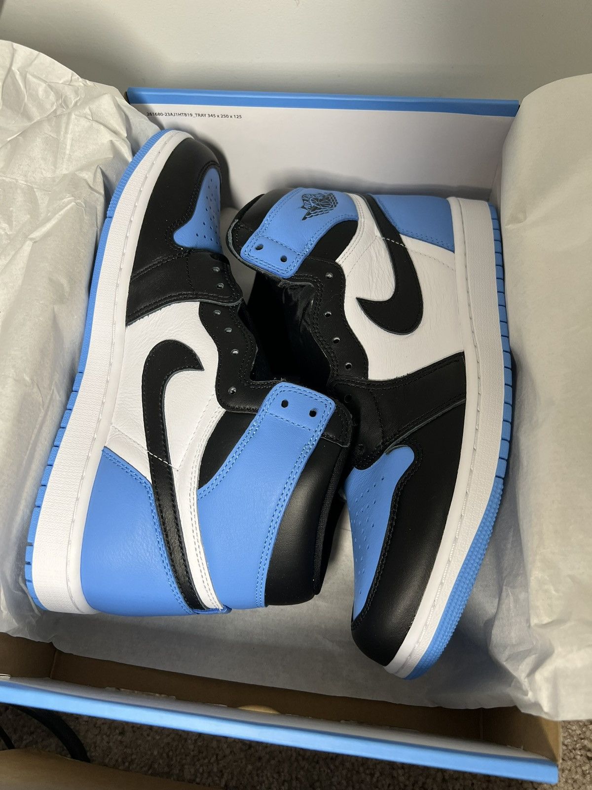 Nike Nike Air Jordan 1 Retro High OG University Blue/Black/White Size US 11.5 / EU 44-45 - 1 Thumbnail