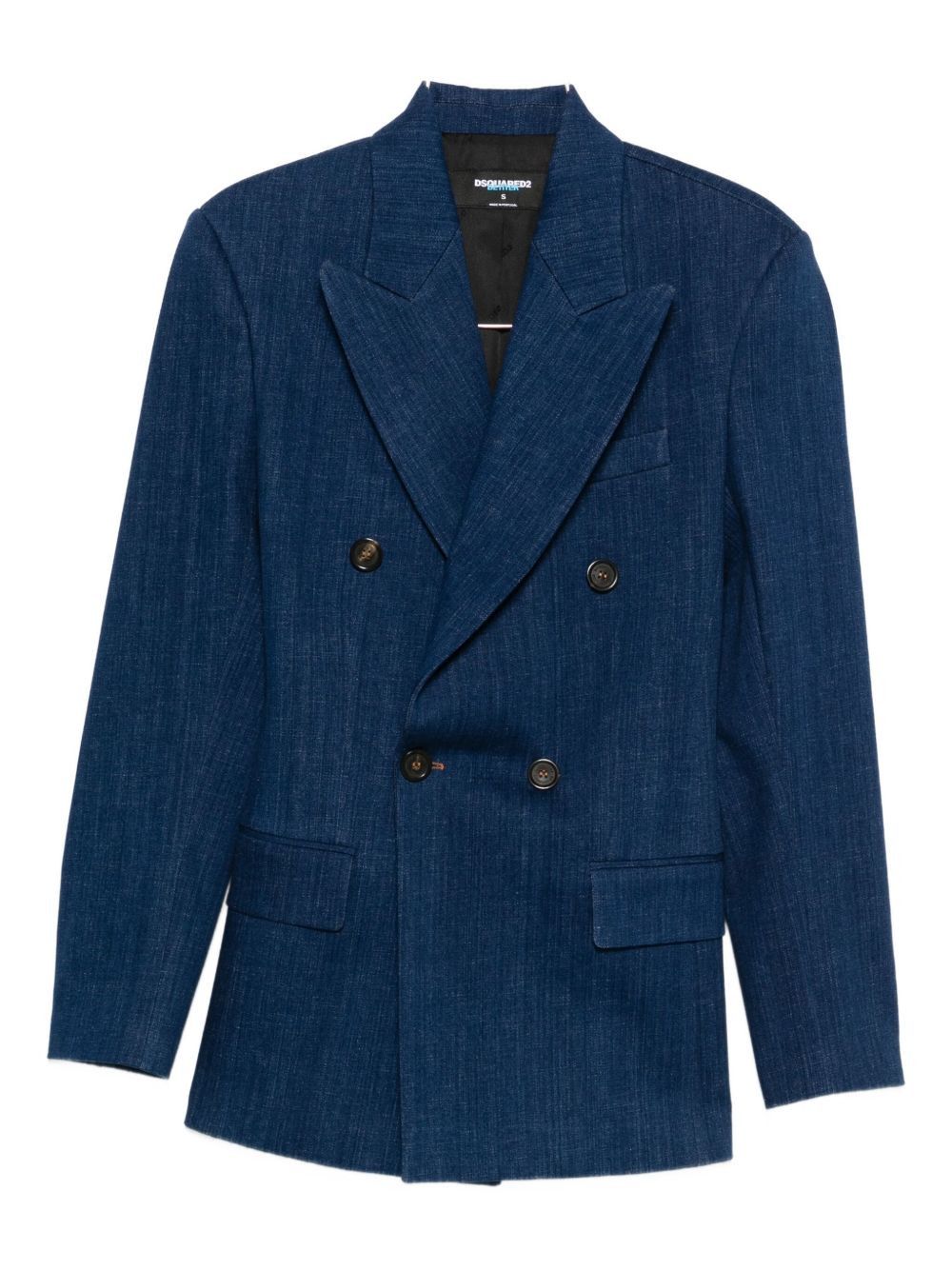Dsquared2 DENIM DOUBLE-BREASTED BLAZER JACKET Size M / US 6-8 / IT 42-44 - 1 Thumbnail