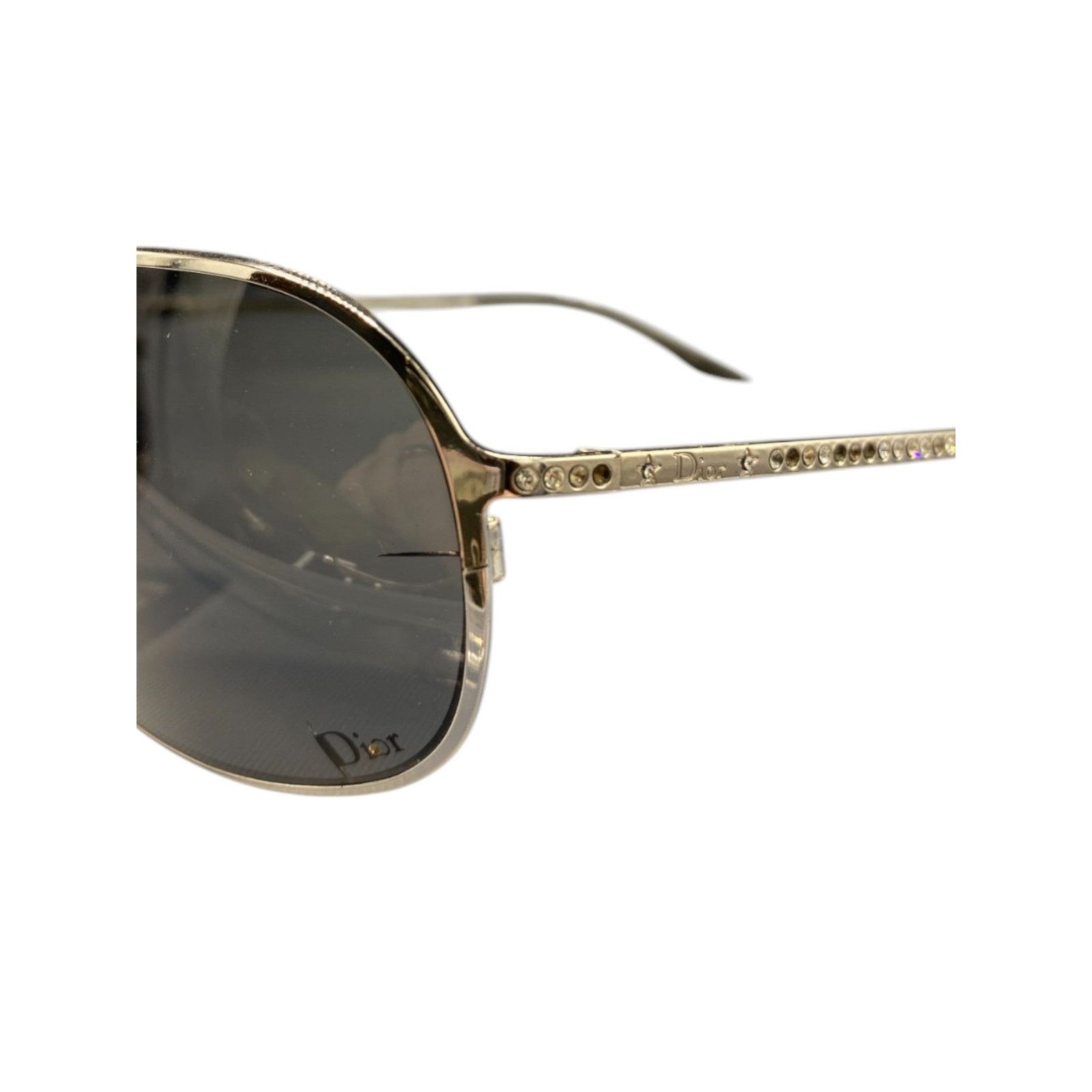Dior Hard Dior 1 Crystal Pilot Sunglasses Size ONE SIZE - 8 Thumbnail
