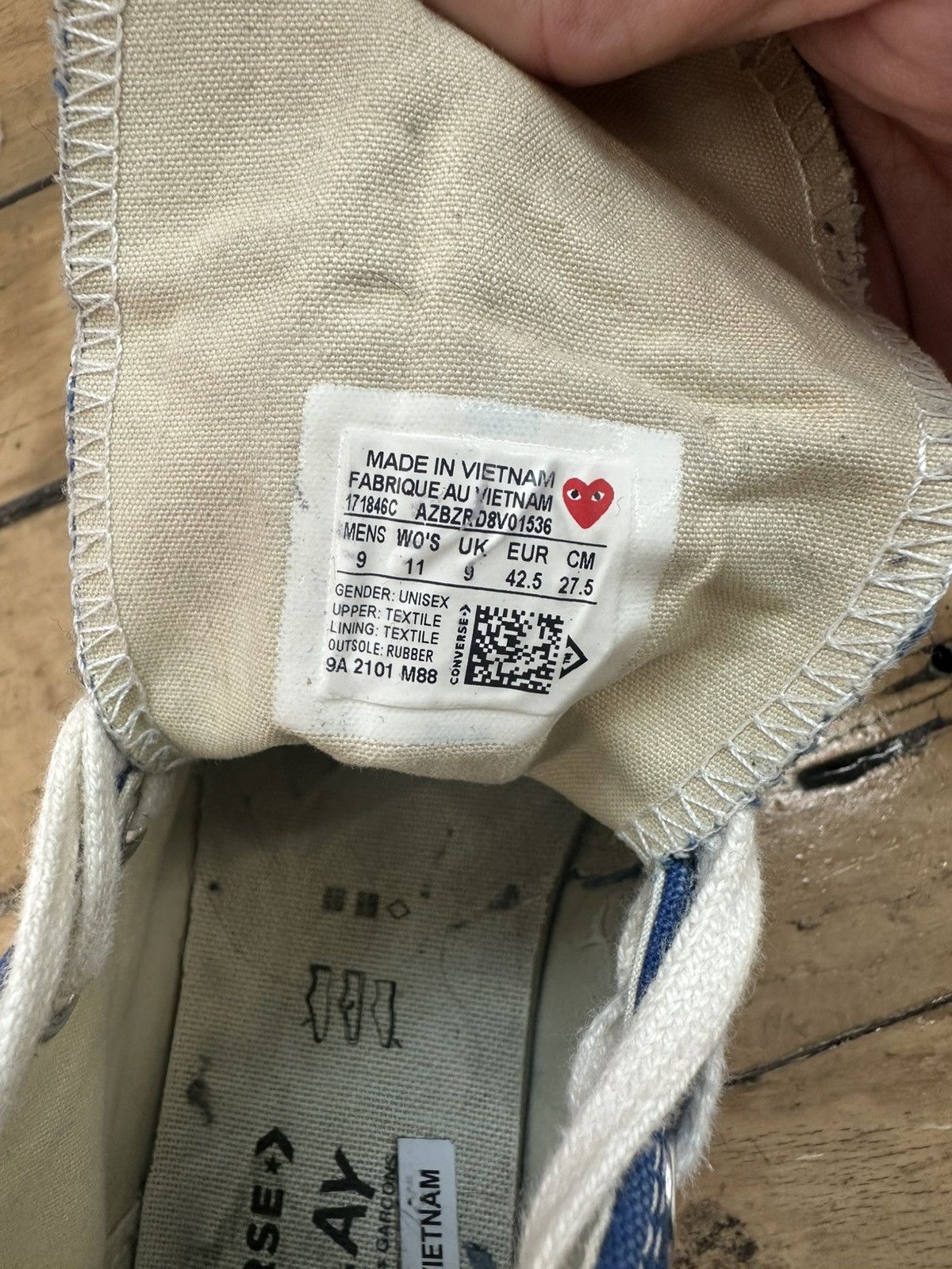 Comme des Garcons PLAY CDG Play x Converse Blue High Top Size US 9 / EU 42 - 4 Thumbnail