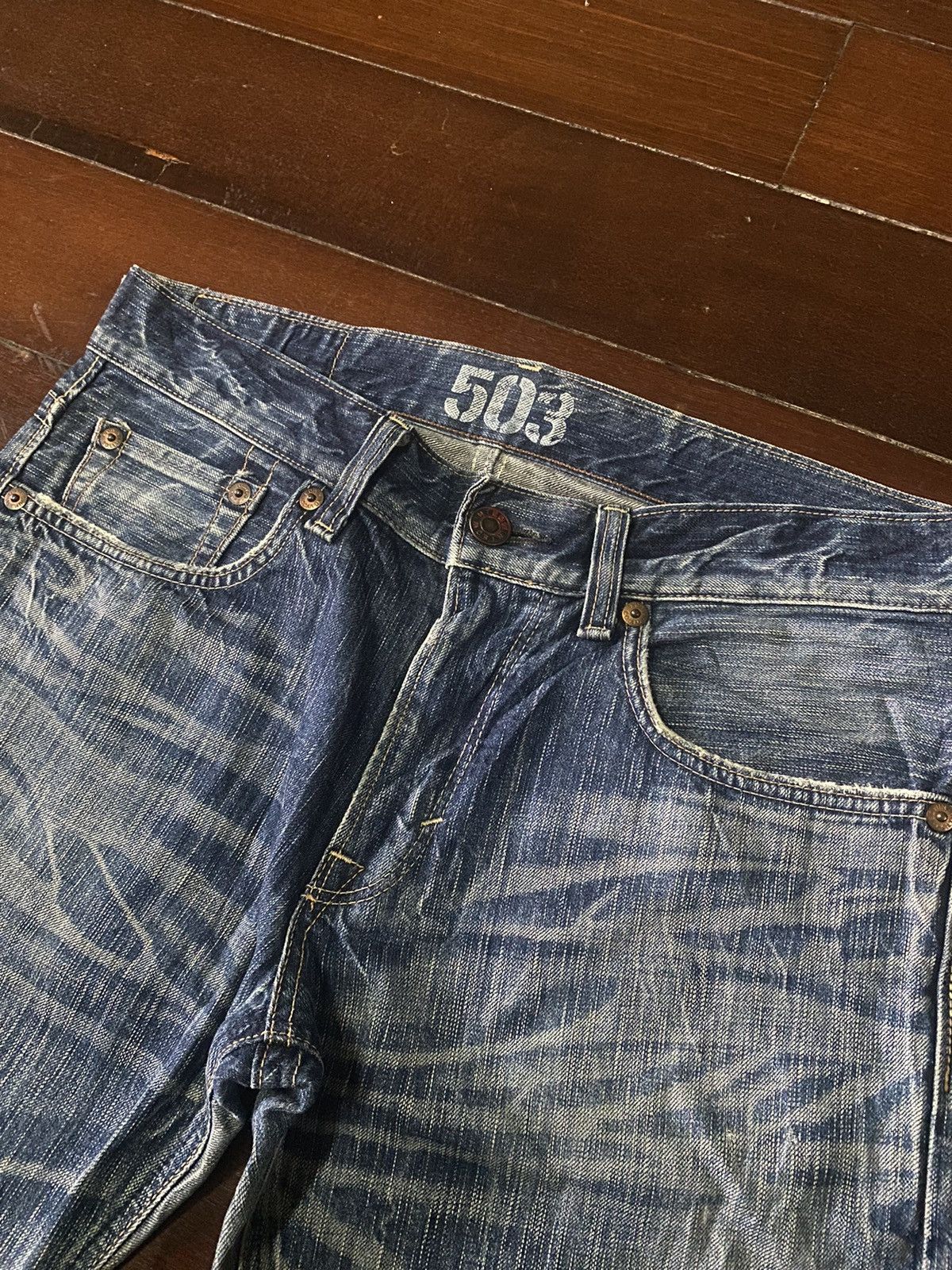 If Six Was Nine EDWIN 503 BLUE TRIP FLARE BOOTCUT DENIM Size US 36 / EU 52 - 8 Thumbnail