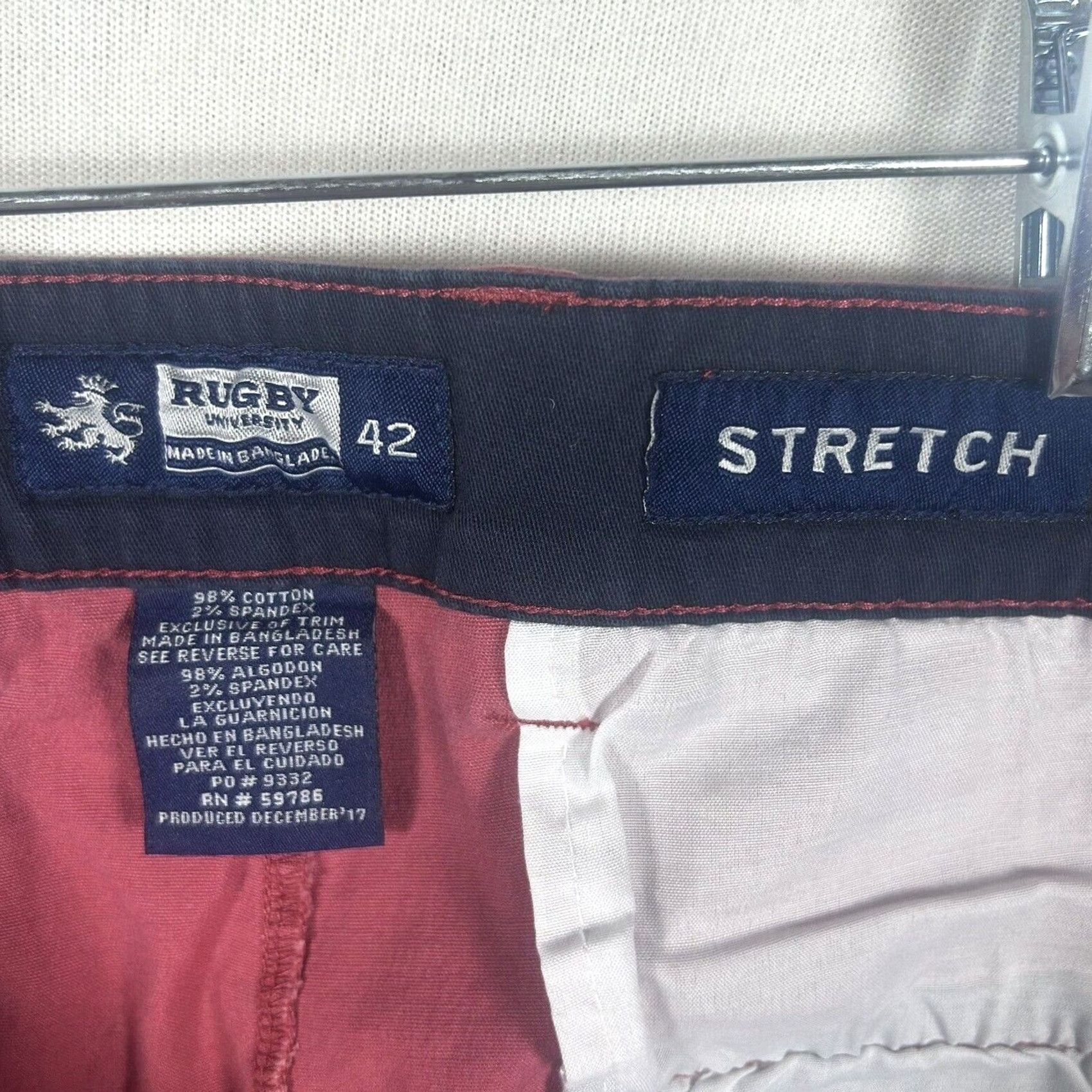 Vintage Rugby University Men's Chino Red Shorts Size 42 Stretch Pockets Bermuda Casual Size US 42 / EU 58 - 2 Thumbnail