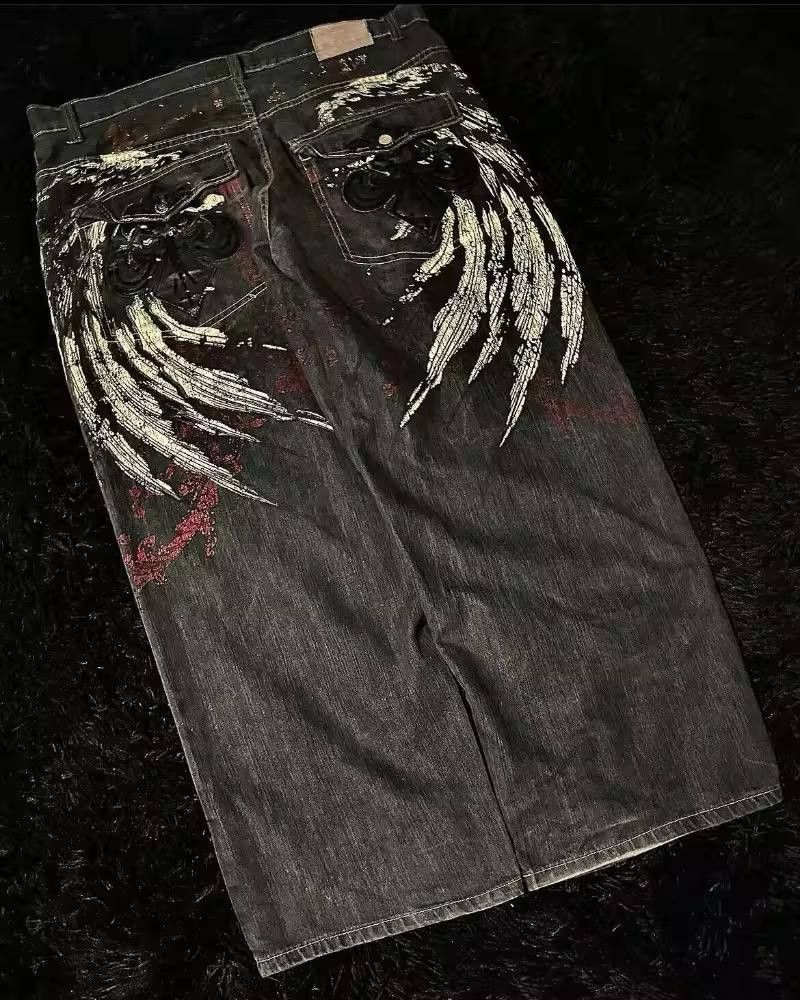 Japanese Brand × Vintage retro street baggy jeans. Size US 34 / EU 50 - 1 Thumbnail