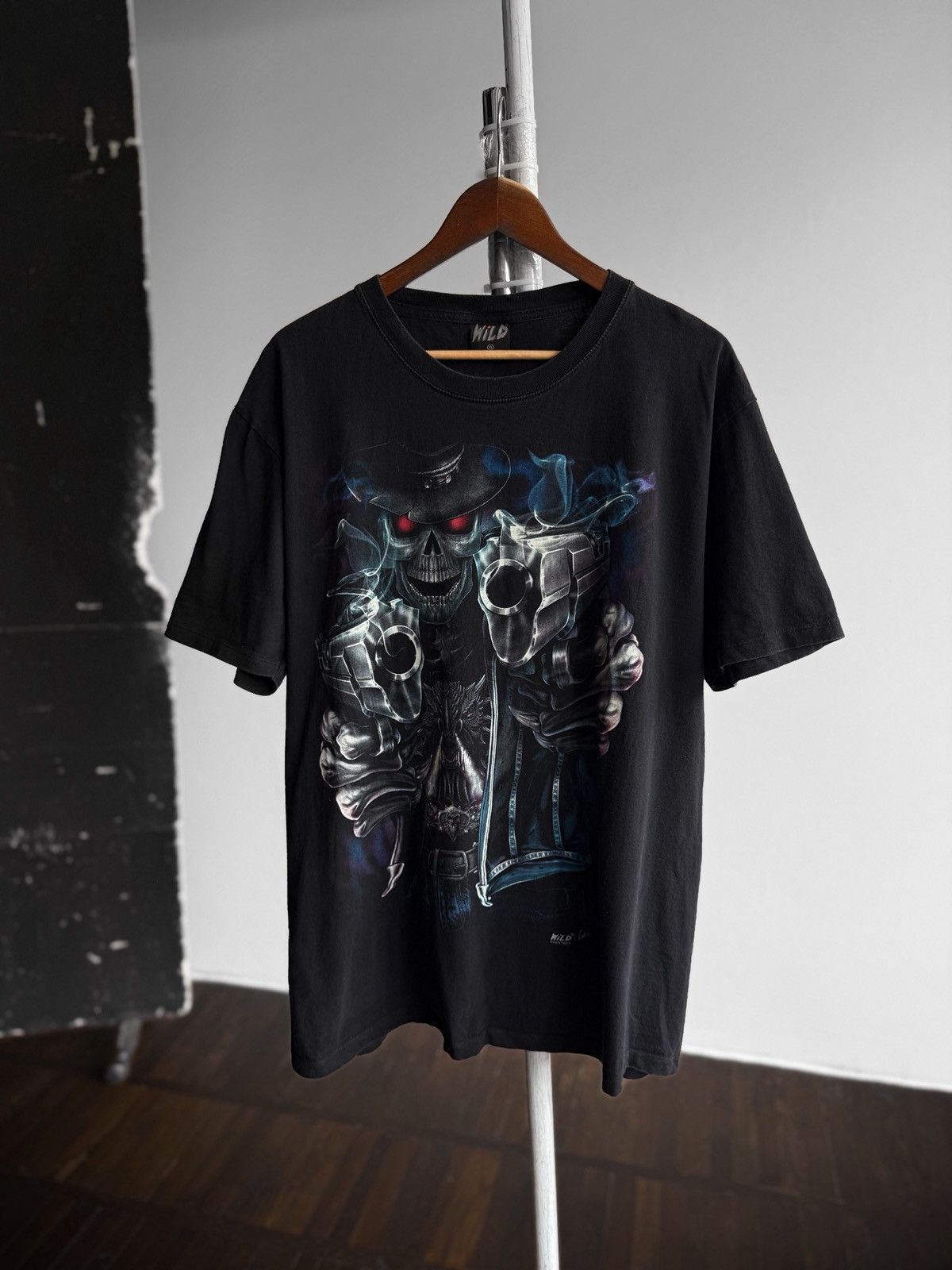 Vintage Wild Caballo Skull And Guns Vintage Black Graphic T-Shirt Size US XL / EU 56 / 4 - 1 Thumbnail