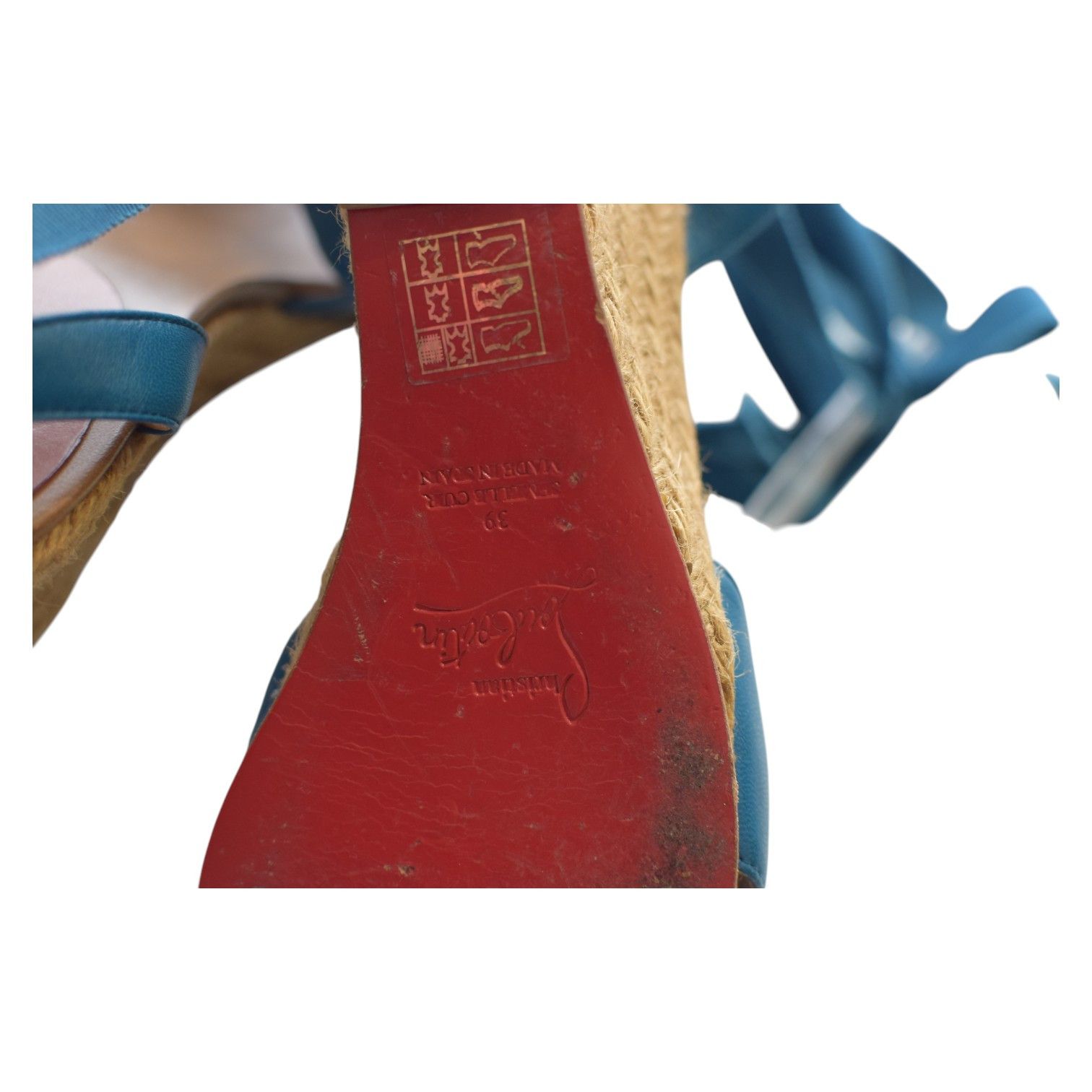 Christian Louboutin Christian Louboutin Blue Ankle Tie Up Espadrille Wedge Size US 8 / IT 38 - 6 Thumbnail