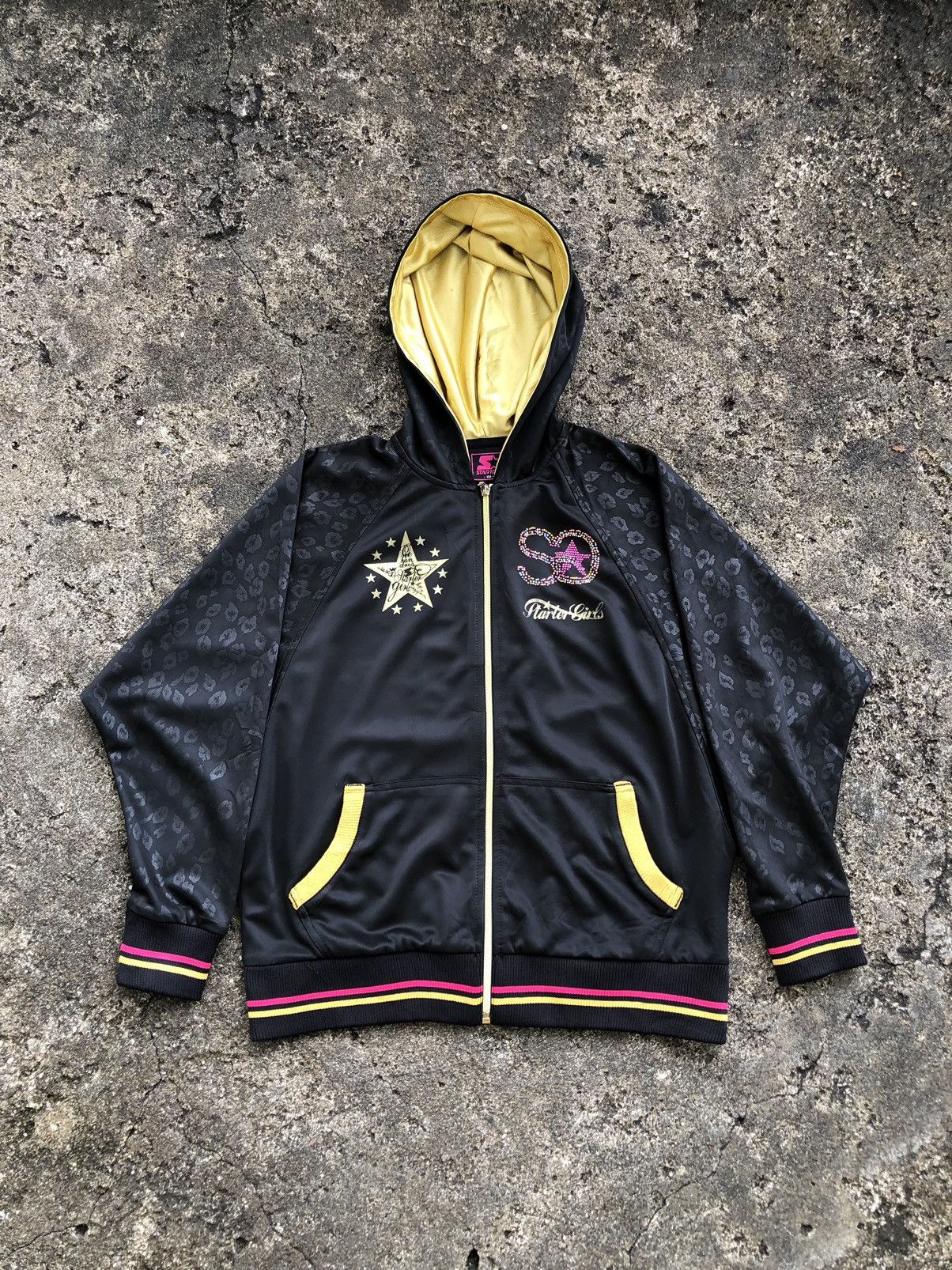 Starter Starter Y2K Vintage Cool Hoodie, Leopard Gold Shinny Diamond Size M / US 6-8 / IT 42-44 - 2 Thumbnail