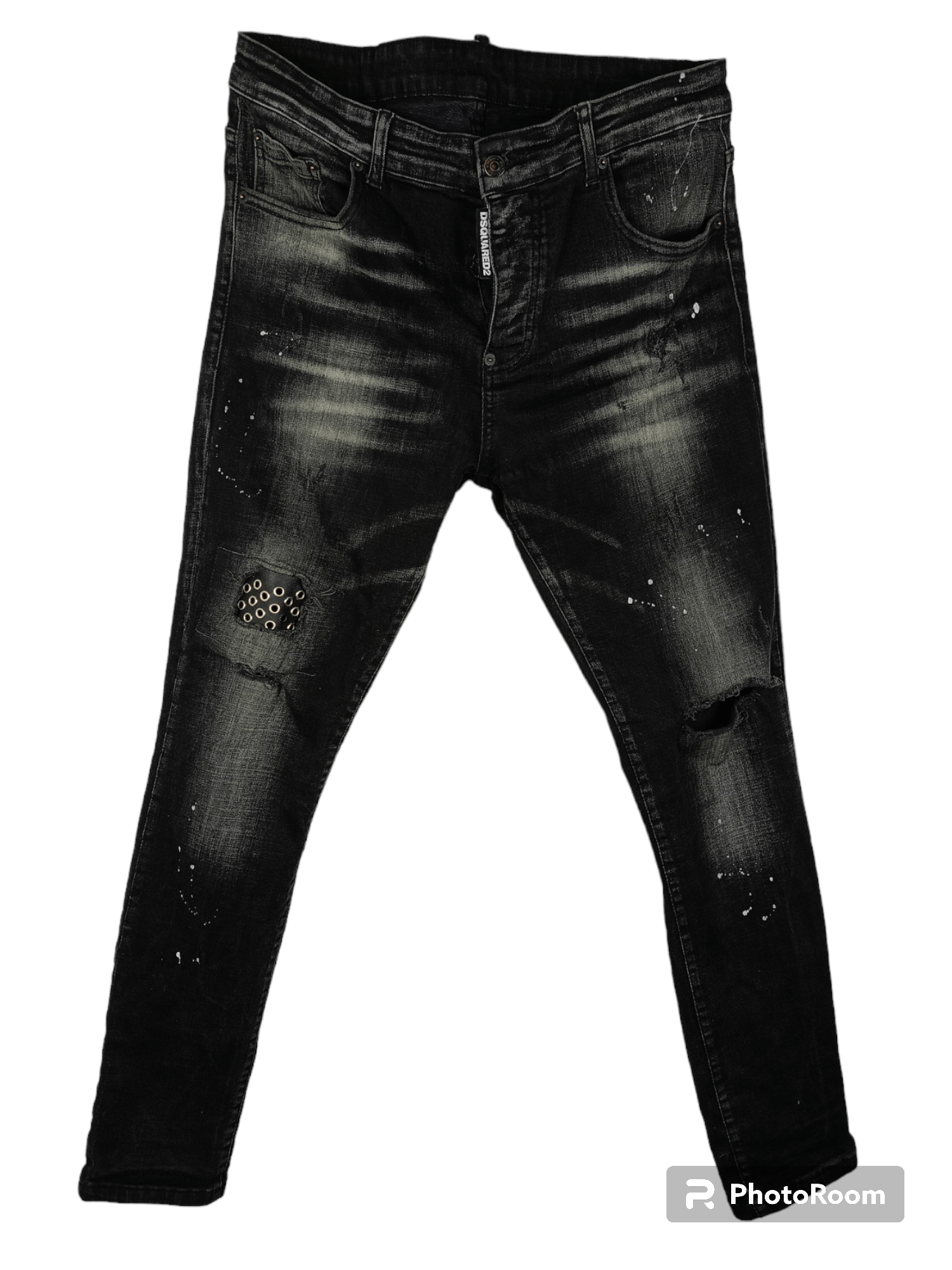 image of City Streets x Dsquared2 Jeans Pants Black Denim Slim Jean in Black Grey, Men's (Size 38)
