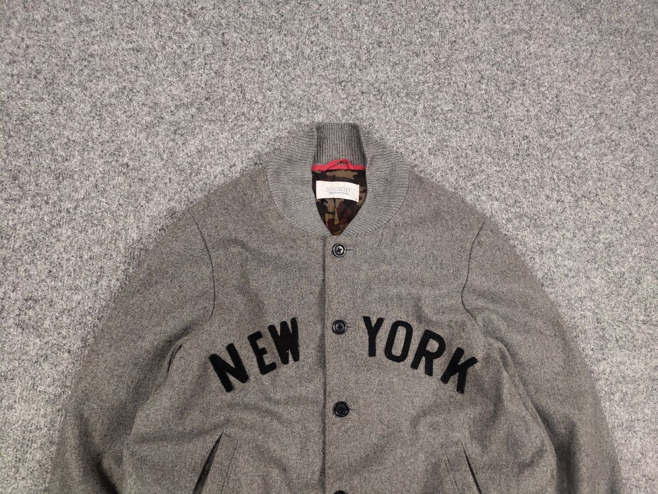 Japanese Brand Vintage Browny Design Japan New York Wool Varsity Jacket Size US M / EU 48-50 / 2 - 4 Thumbnail
