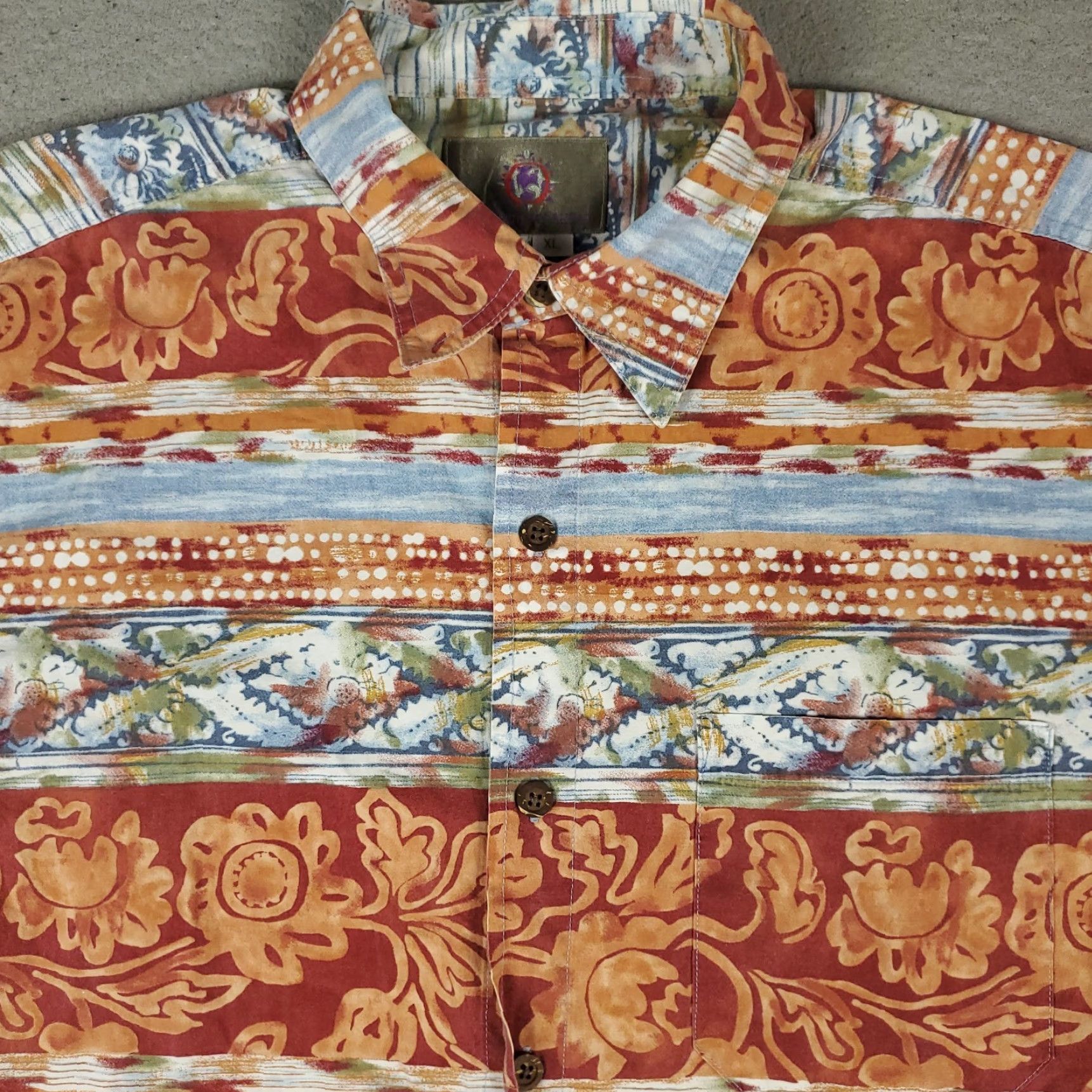 The Territory Ahead Territory Ahead Shirt Mens XL Blue Striped Floral Button-Up Short Sleeve Shirt - Territory Ahead Mens XL Blue Striped Button-Up Short Sleeve Shirt Size US XL / EU 56 / 4 - 2 Thumbnail