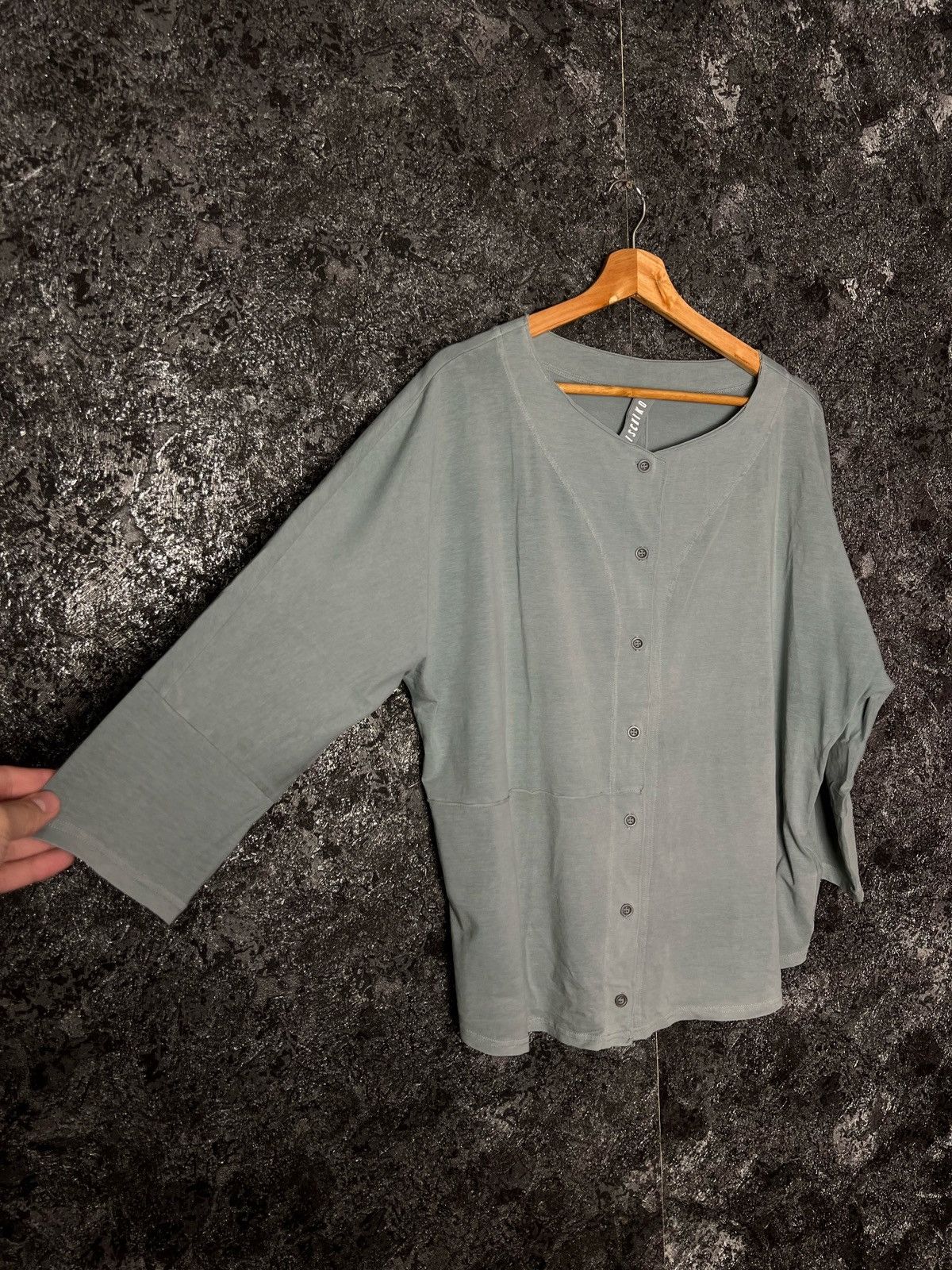 Designer ISCHIKO By Oska Avant Garde Cardigan Gray 3/4 Sleeves Size 3 Size M / US 6-8 / IT 42-44 - 3 Thumbnail