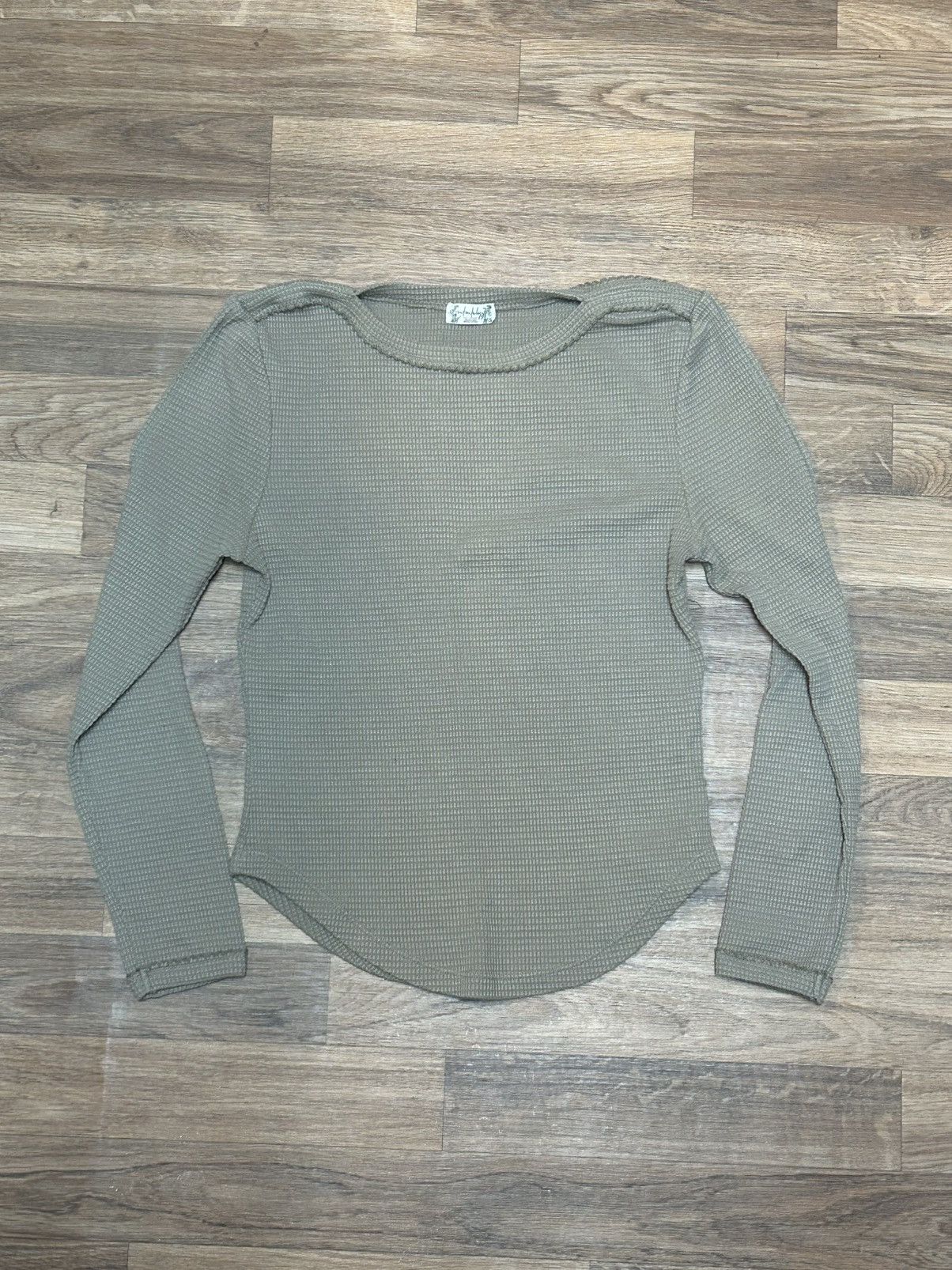 Free People Free People Intimately women's green waffle knit shirt Size S / US 4 / IT 40 - 1 Thumbnail