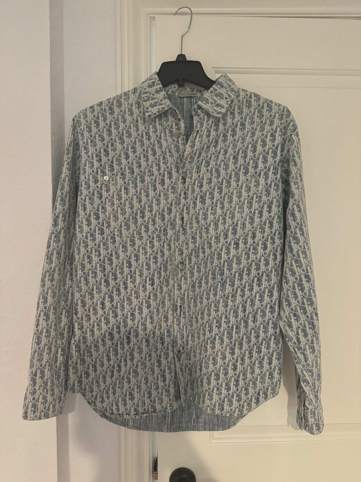 Dior Dior Oblique Overshirt - Blue Denim Size US M / EU 48-50 / 2 - 5 Thumbnail