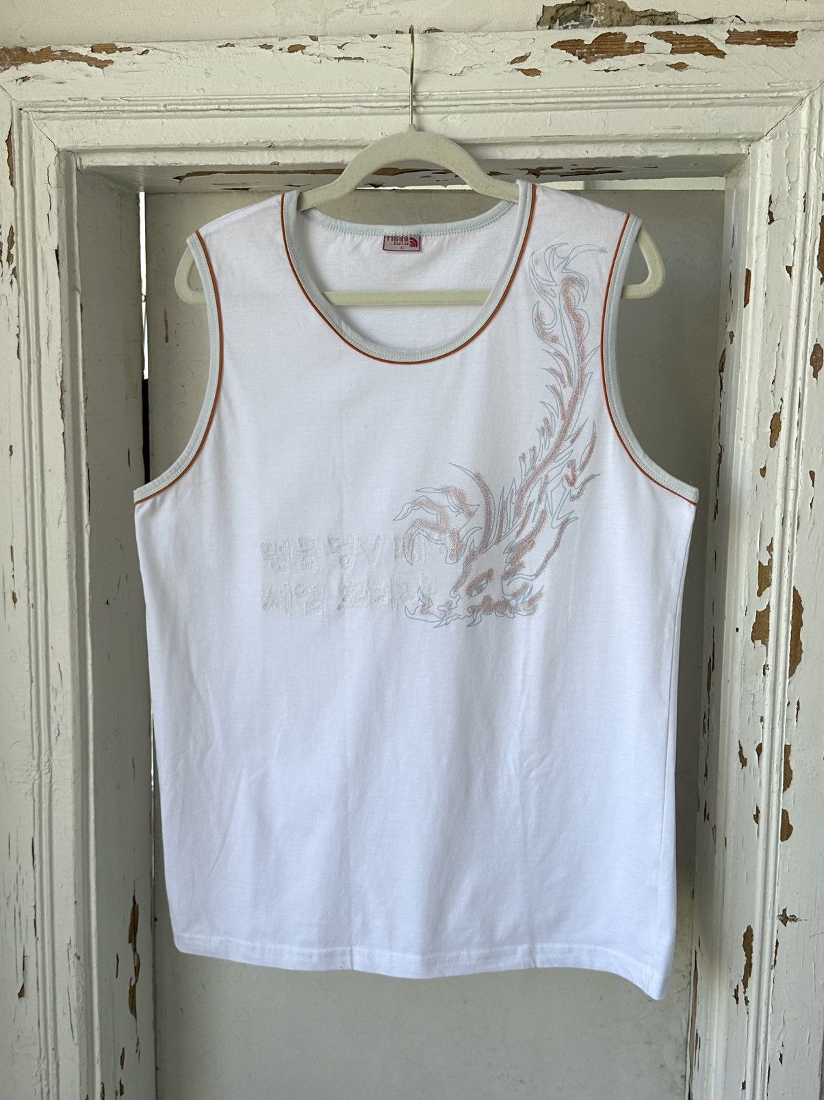 Japanese Brand × Vintage Y2K Vintage Dragon Print White Top Size US L / EU 52-54 / 3 - 1 Thumbnail