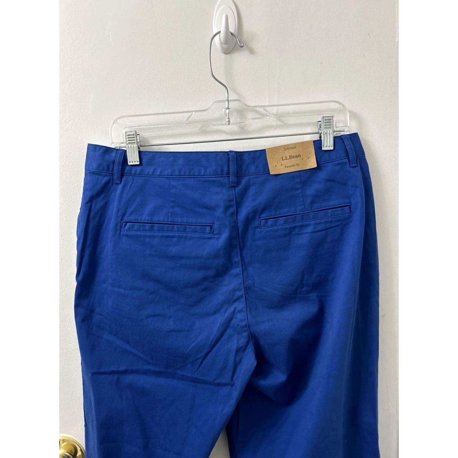 Vintage LL Bean Pants Womens Size 10 Chino Wide Leg Casual Blue Cotton Canvas Classic Fit Straight Leg Womens Size 32" / US 10 / IT 46 - 7 Thumbnail