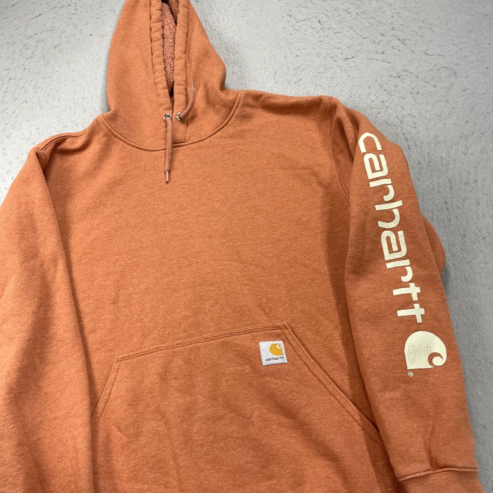 Carhartt Carhartt Hoodie Mens M Orange Regular Fit Logo Pullover Hooded Knit Sweatshirt Size US M / EU 48-50 / 2 - 3 Thumbnail