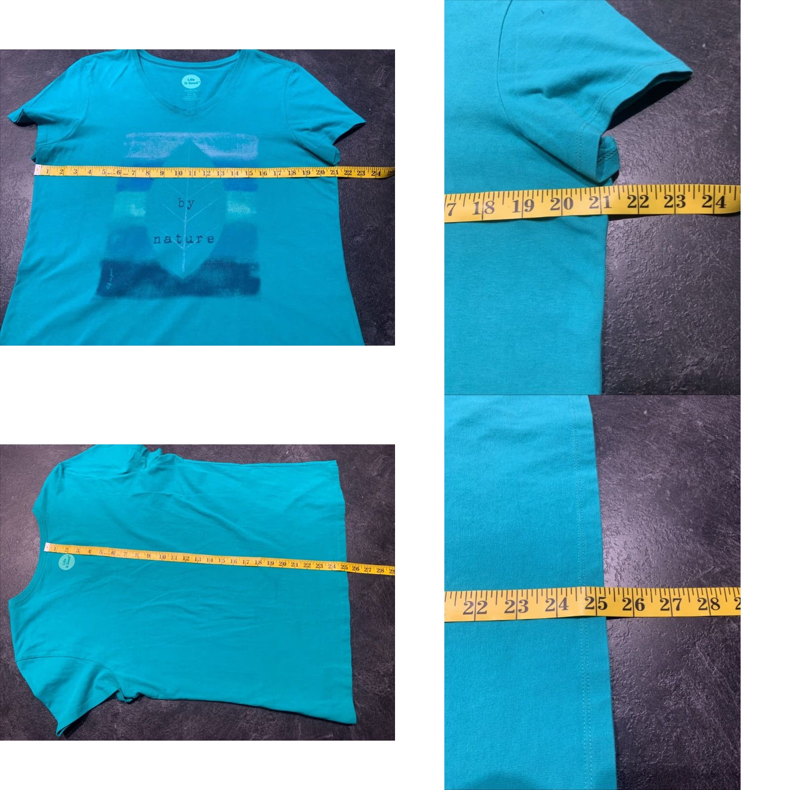 Life is Good VINTAGE Life is Good Women's T-Shirt Long Sleeve V-Neck L Green Nature 2000s Casual Women Size L / US 10 / IT 46 - 8 Thumbnail