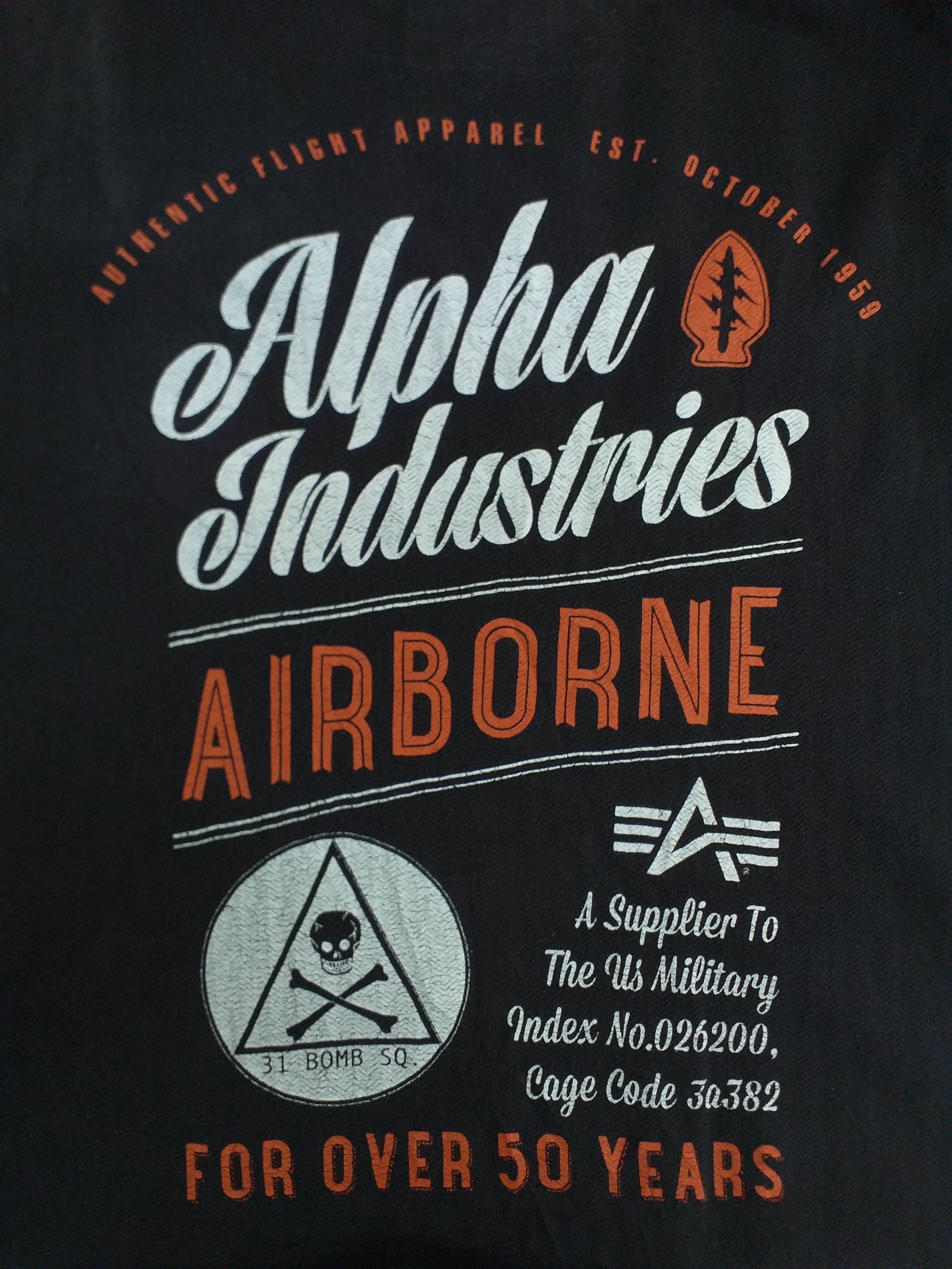 Alpha Industries Vintage Alpha Industries XXlarge Tshirt Big Logo -A032 Size US XXL / EU 58 / 5 - 5 Thumbnail