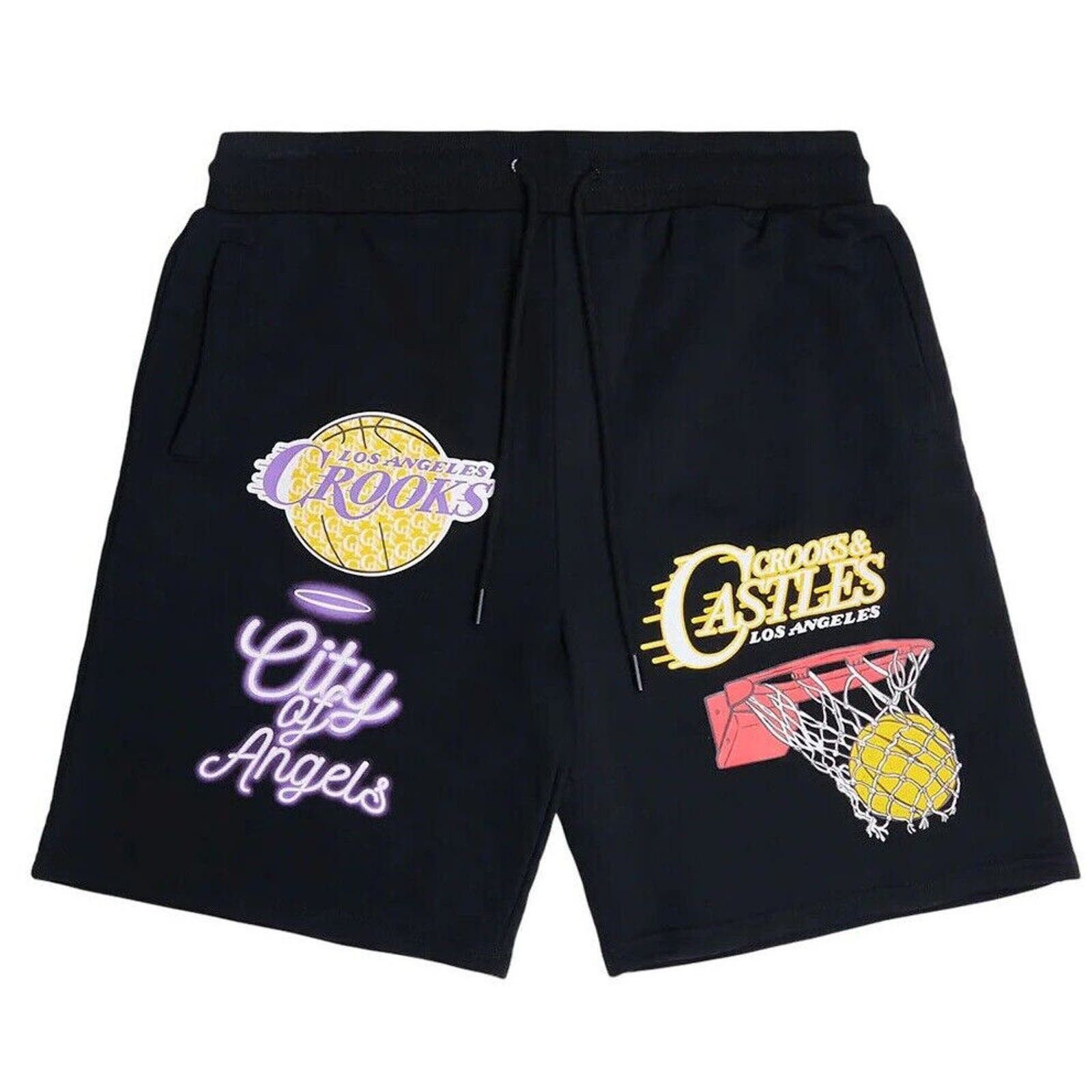 Crooks & Castles Crooks & Castles Men's LA City Lakers Theme Sweat Shorts Size US 34 / EU 50 - 1 Thumbnail