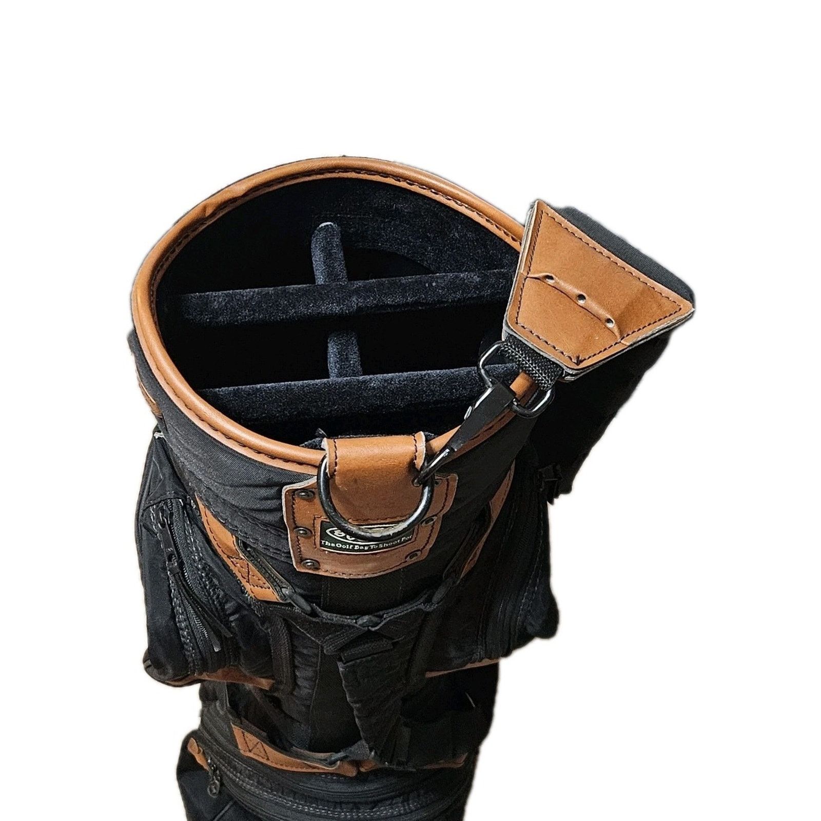 Burton VTG Burton Golf Bag 6 Way Black Brown Leather Trim Size ONE SIZE - 2 Thumbnail
