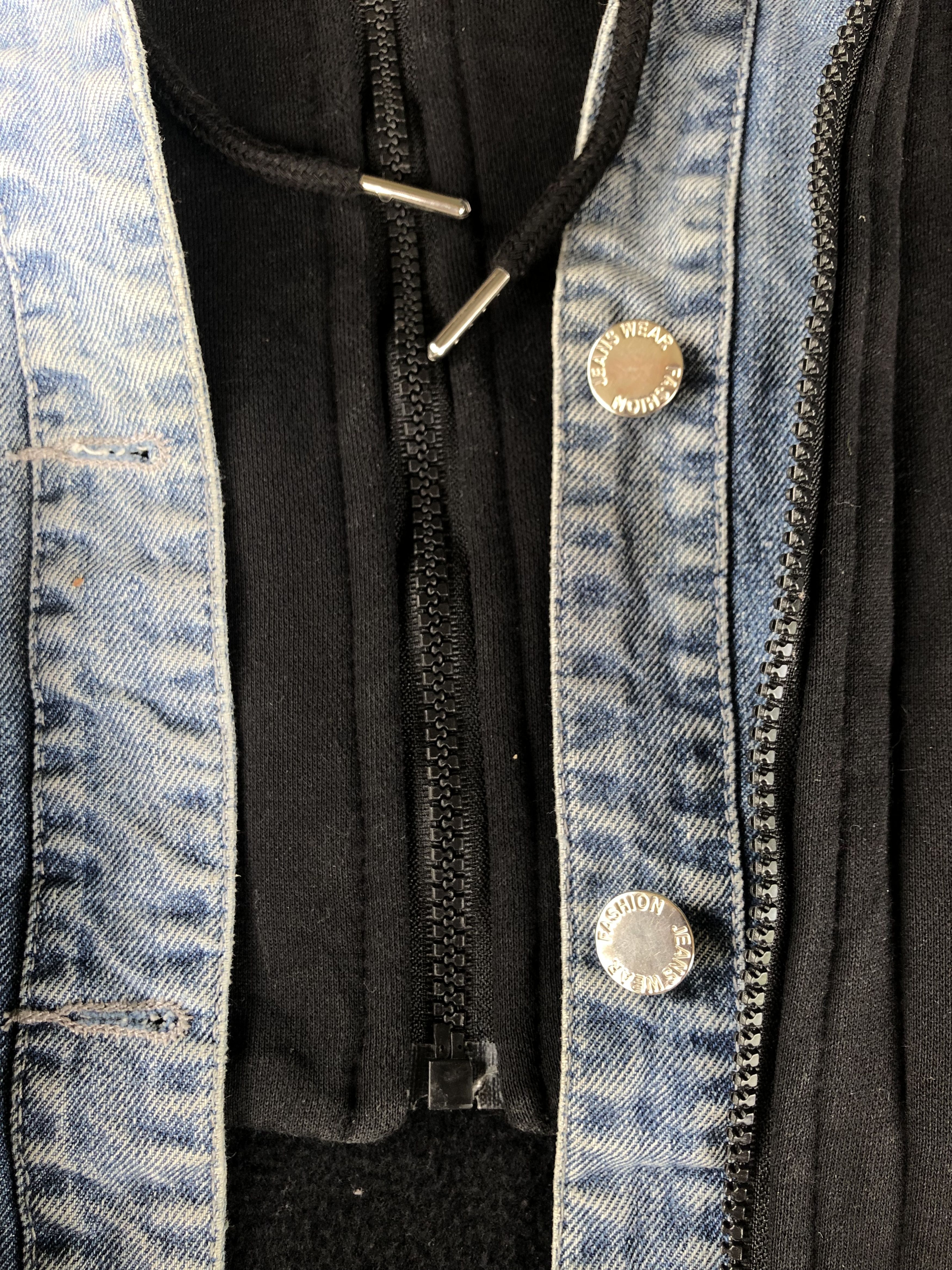 If Six Was Nine × Japanese Brand × Le Grande Bleu (L.G.B.) Vintage Y2k Doublelayer Jeans Hybrid Denim Hoodie Fur Size XL / US 12-14 / IT 48-50 - 4 Thumbnail
