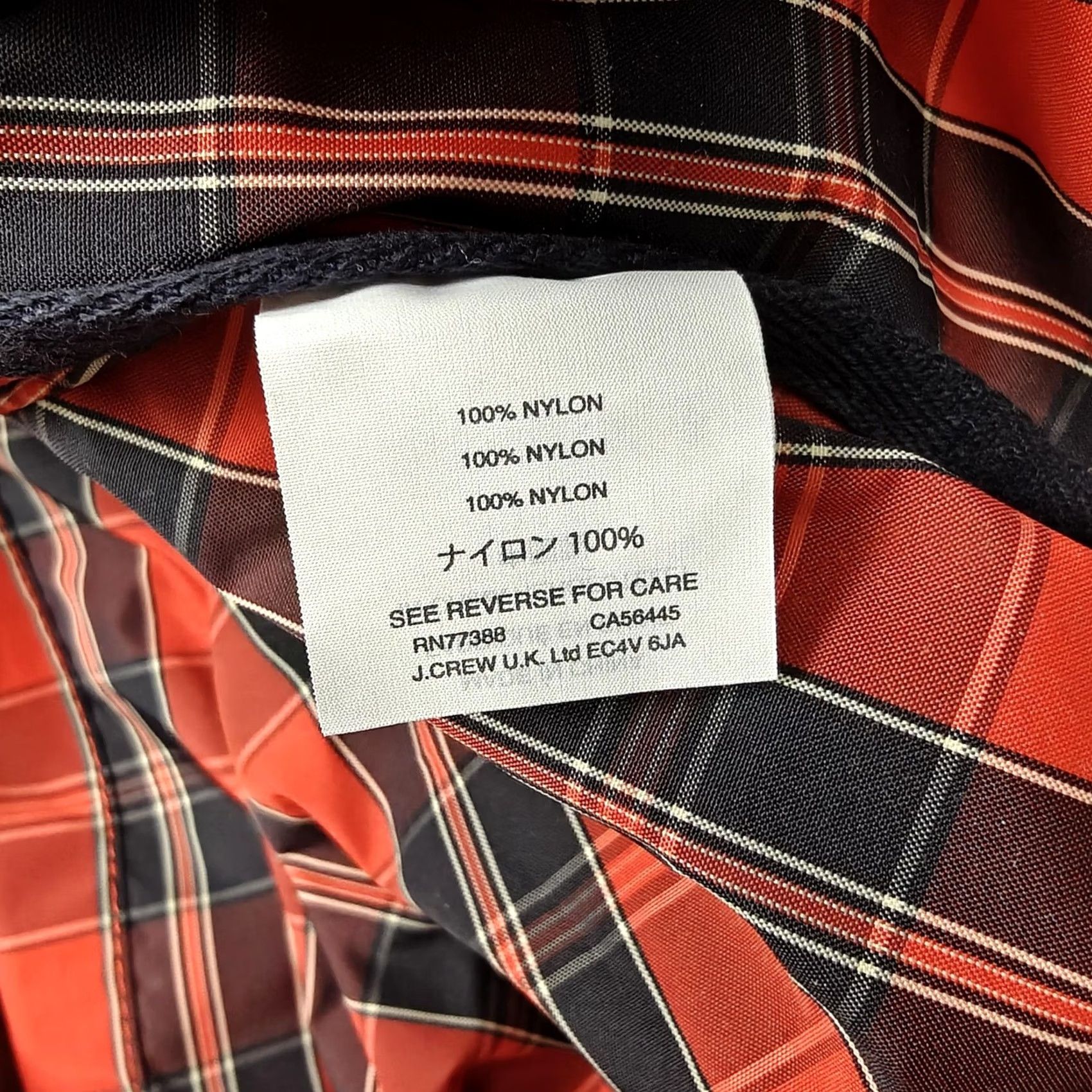 J.Crew J.Crew Coat Womens 6 Red Nylon Plaid Rain Snap Front Lightweight Lined Midlength Size M / US 6-8 / IT 42-44 - 4 Thumbnail