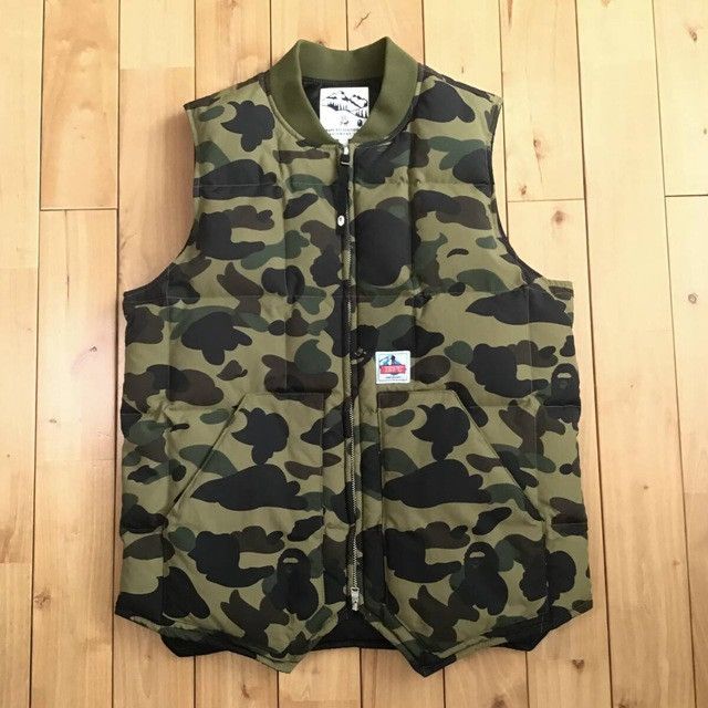 Bape × Nigo BAPE Puffer Down vest 1st camo green a bathing ape 
