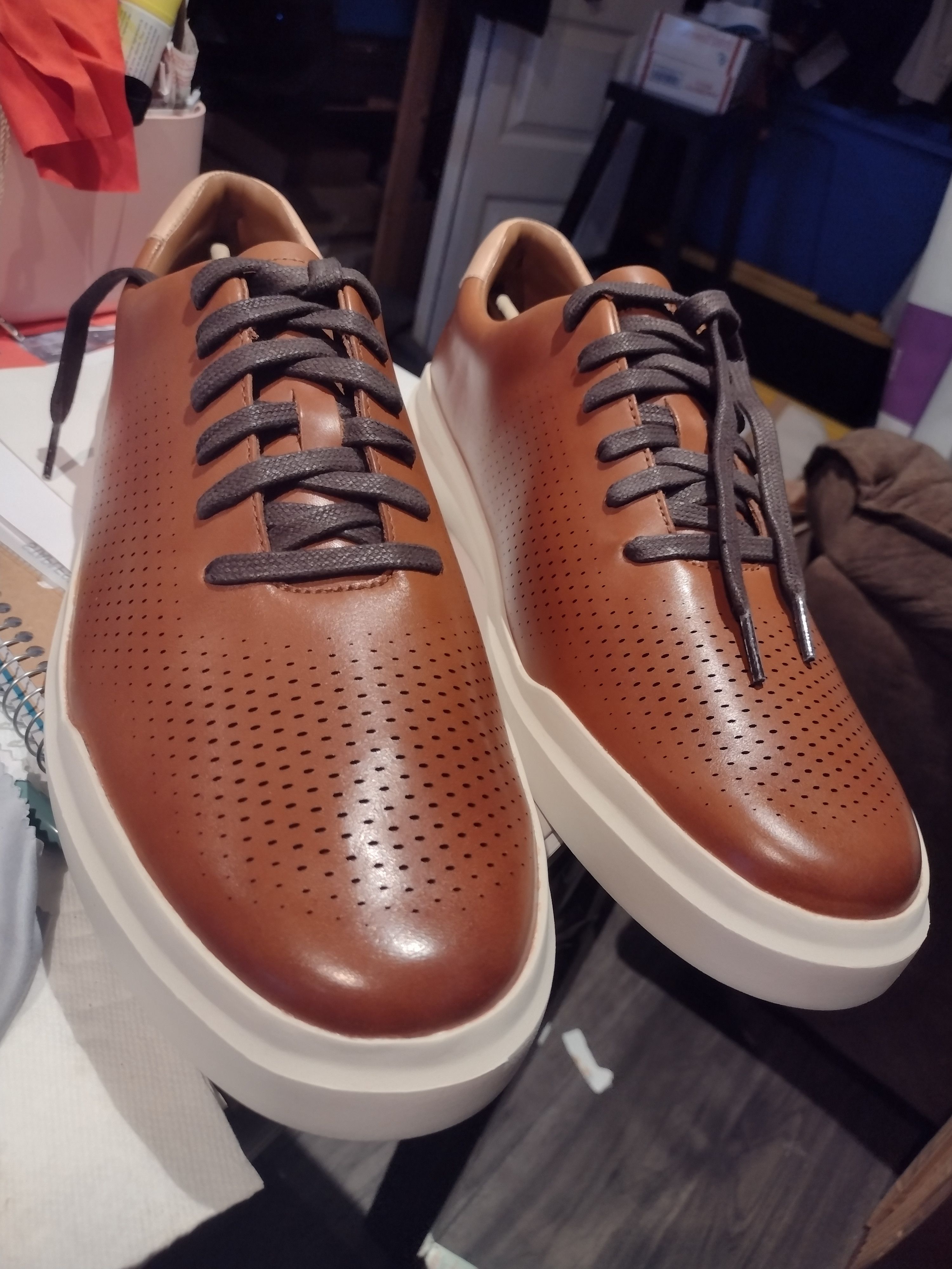 image of Cole Haan Gp Rlly Lsr Cut Snkr Shoes in Brown, Men's (Size 14)